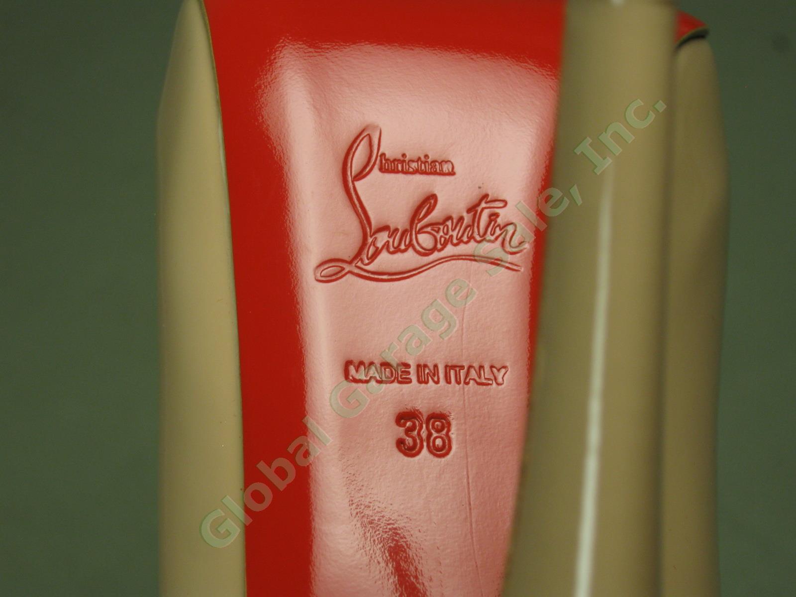 NEW Christian Louboutin Nude Simple Patent Leather Platform Pump 120mm Heel 38 8