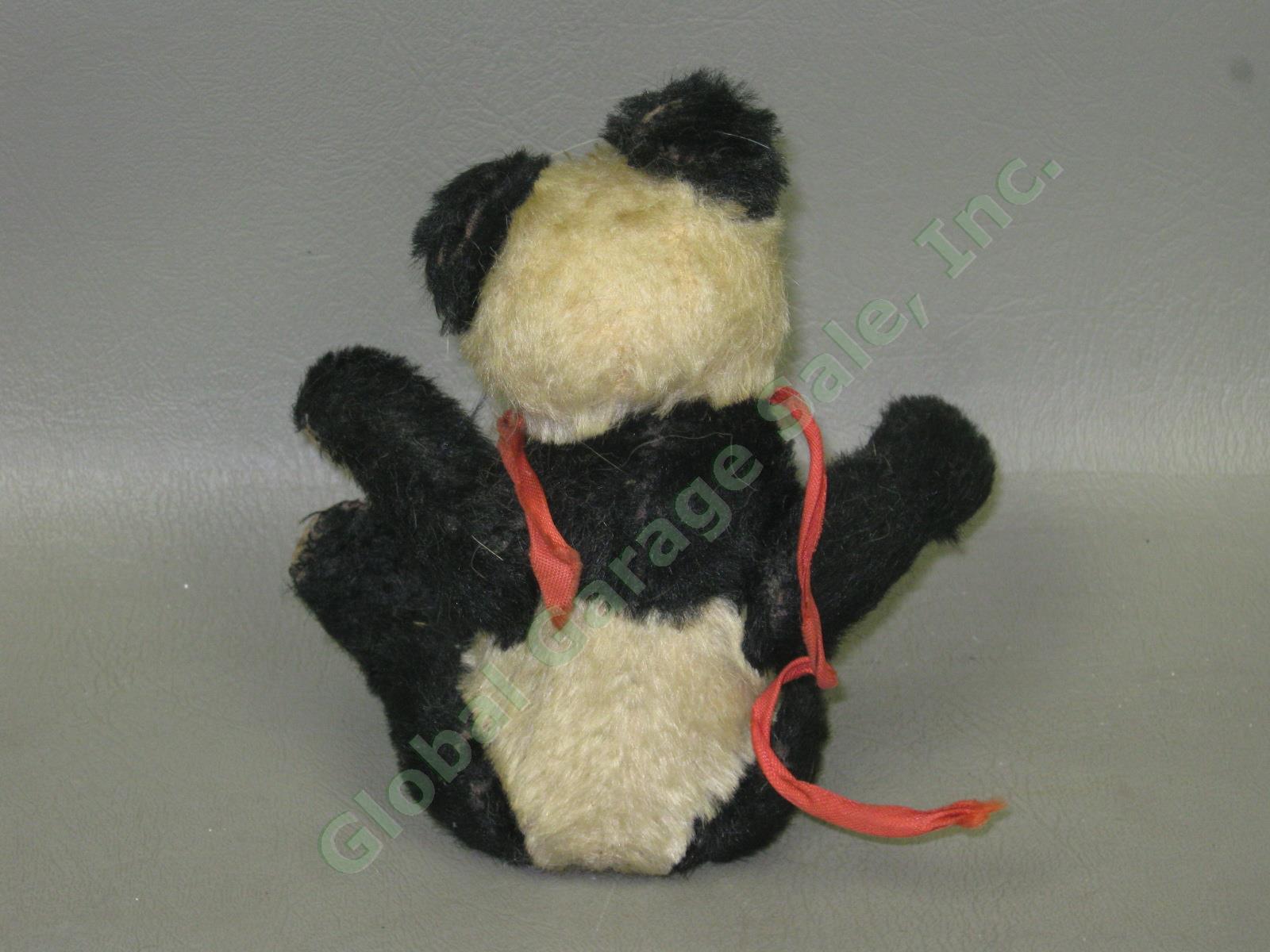 5" Vtg Antique Steiff Fully Jointed Open Mouth Mohair Panda Bear Stuffed Animal 3
