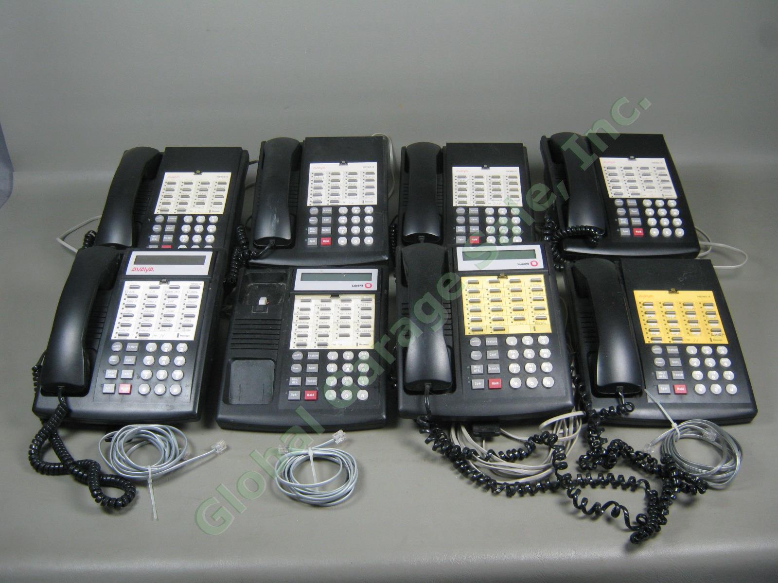 8 Lucent Avaya Partner Black Business Phone Lot 3x18D 108236712 7311H14E003 5x18
