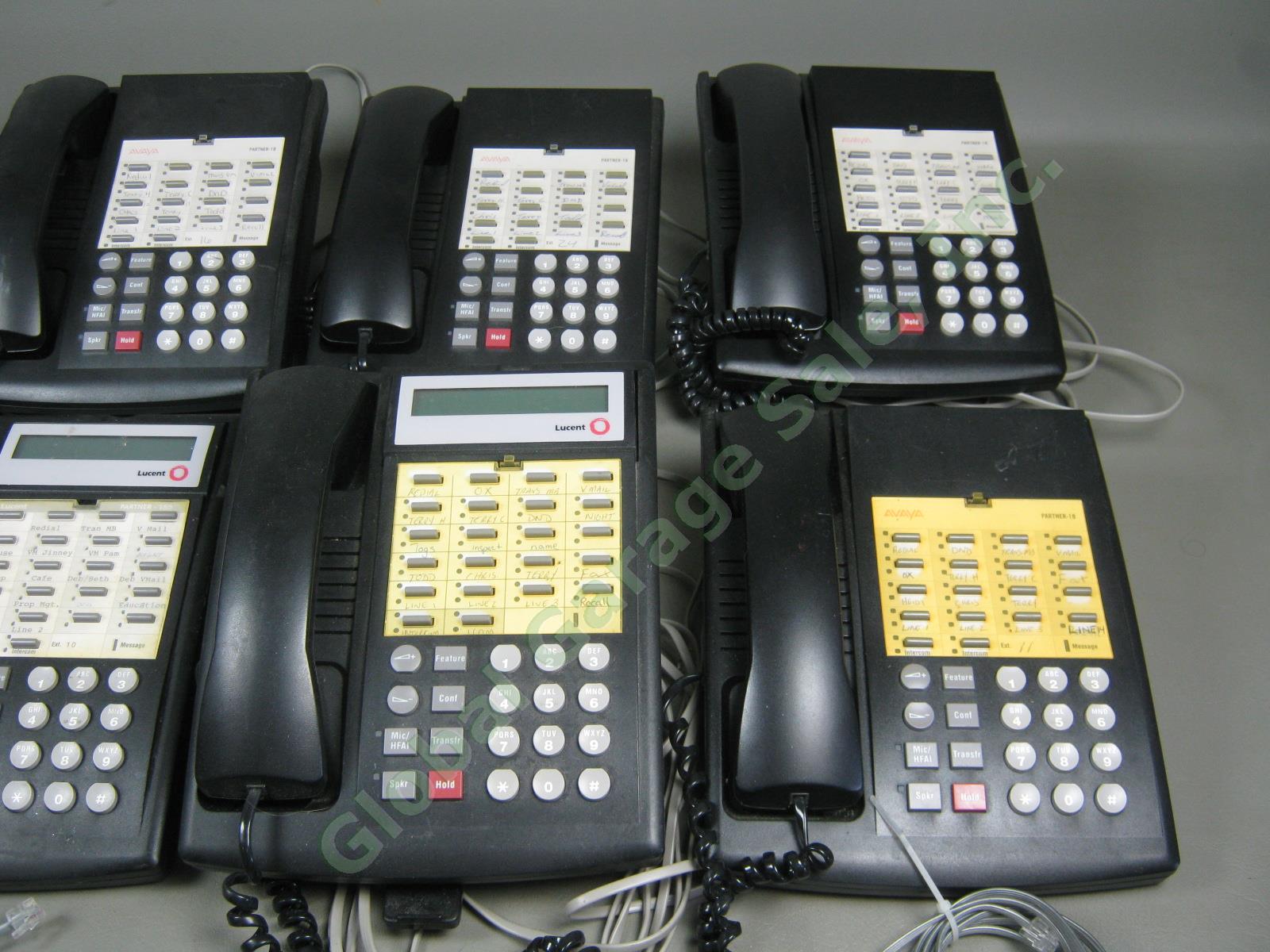 8 Lucent Avaya Partner Black Business Phone Lot 3x18D 108236712 7311H14E003 5x18 2