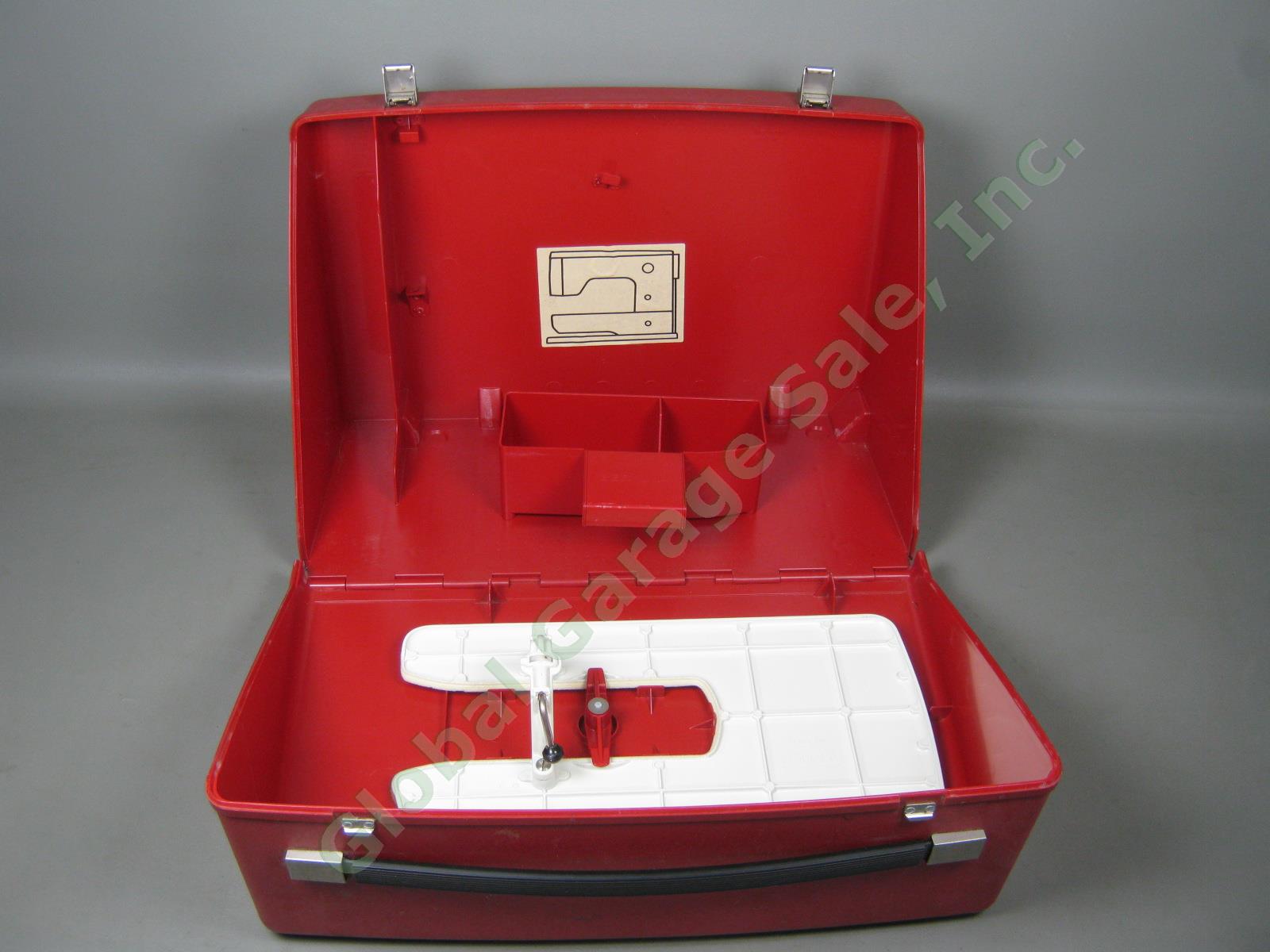 Red Bernina Hard Shell Plastic Sewing Machine Record Carrying Case ONLY 830? NR! 4