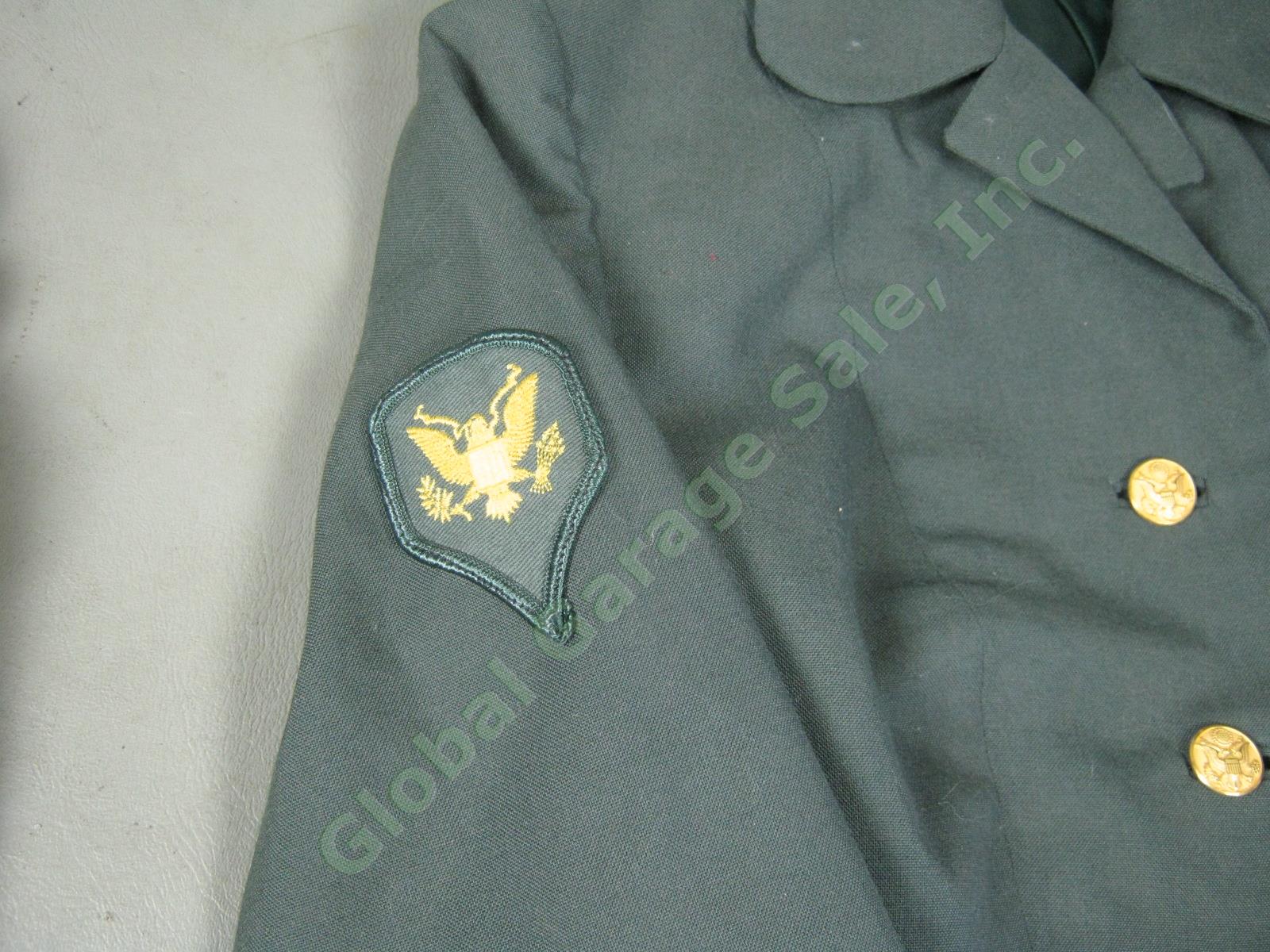 Vtg Womens Army Corps WAC Uniform Lot Green Cord Skirt Jacket Cap AG-344 Dress 4