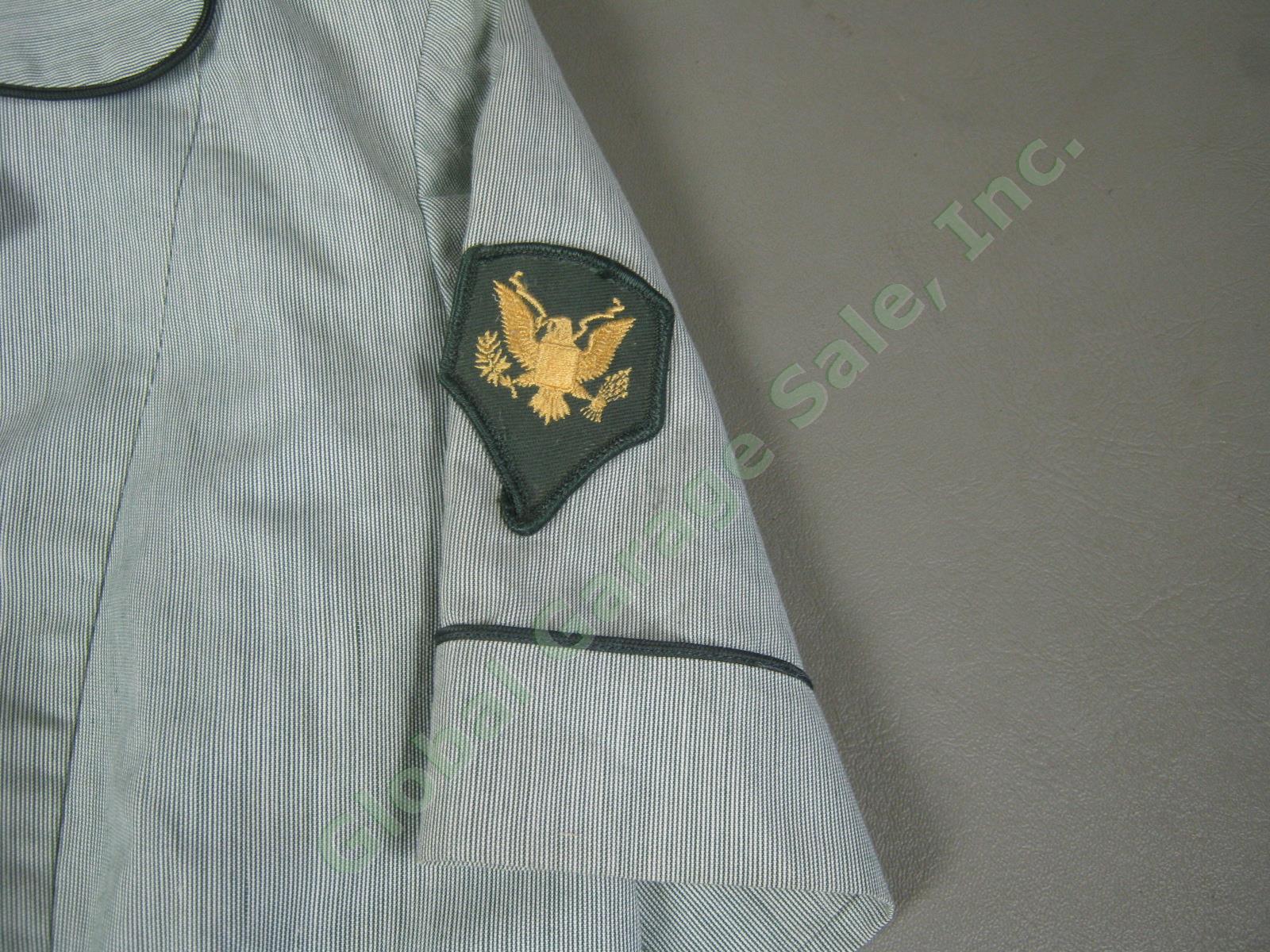 Vtg Womens Army Corps WAC Uniform Lot Green Cord Skirt Jacket Cap AG-344 Dress 9