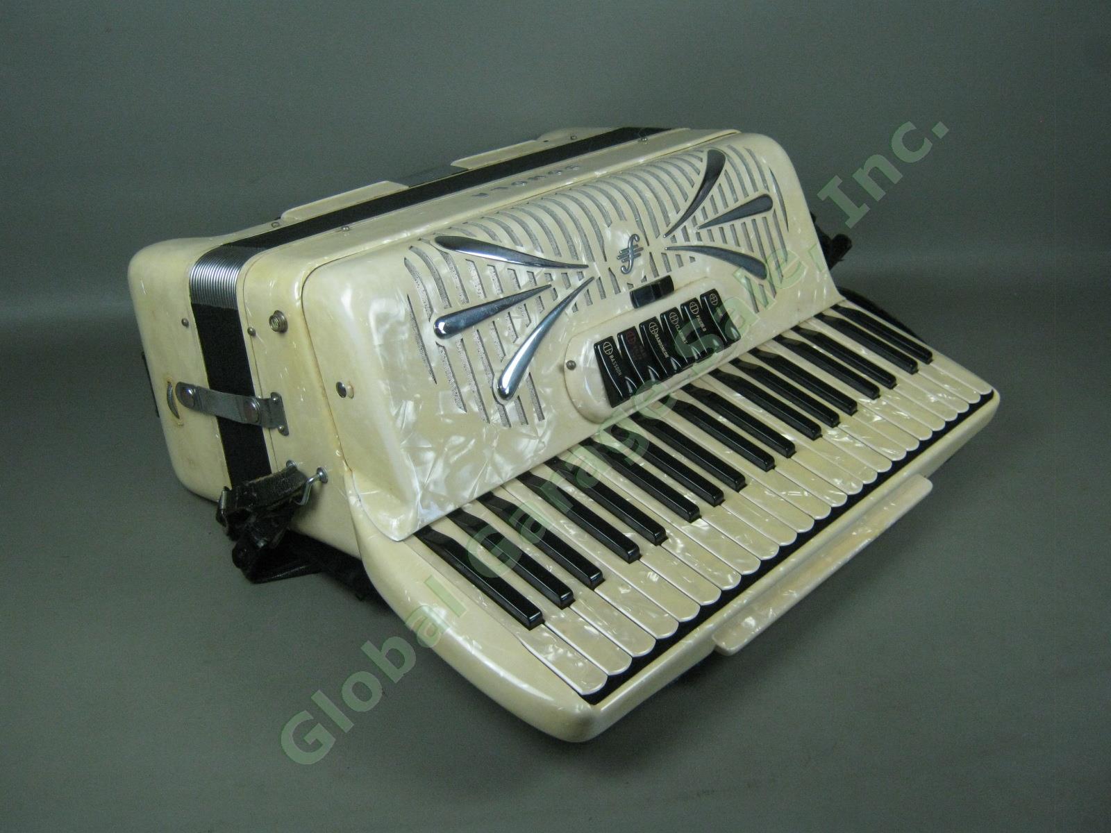 Rare Vtg Sonola SS6 Double Tone Chamber 41-Key Piano Accordion Accordian W/ Case 3