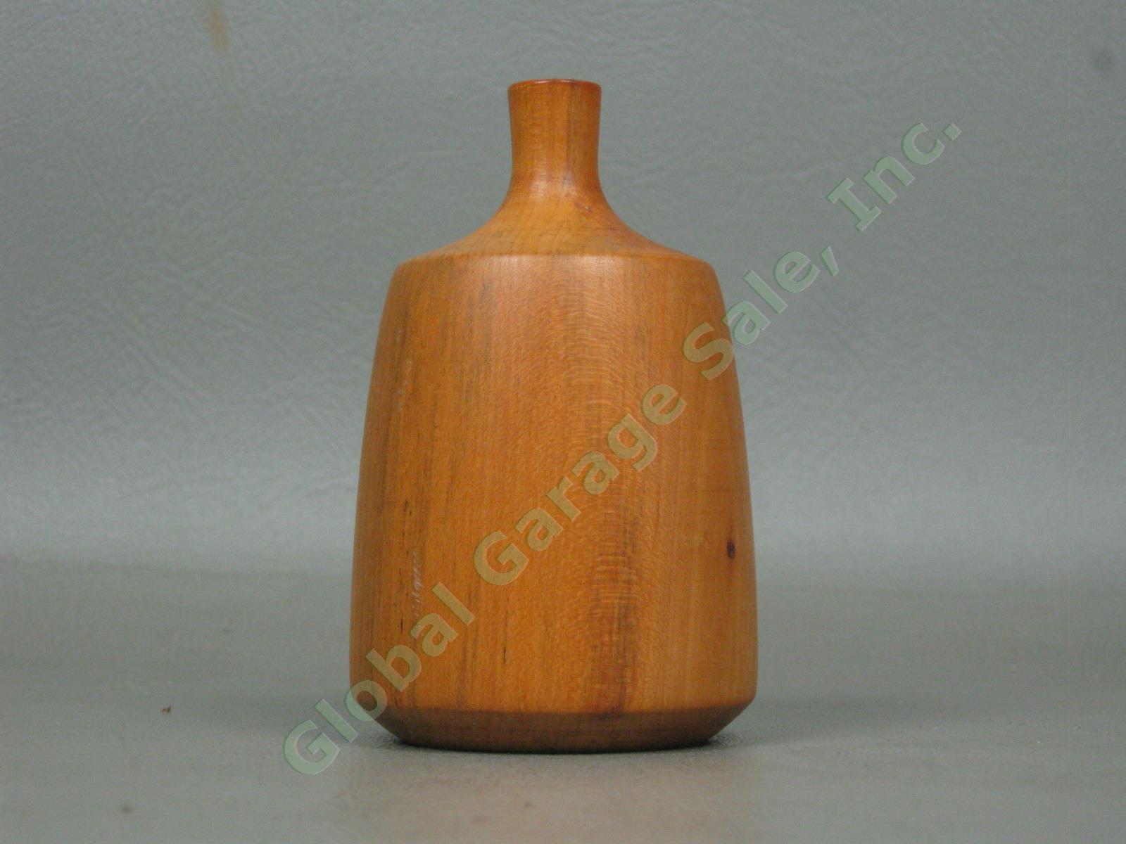 Rude Osolnik Originals Signed Wood Turned Bud Twig Vase Weed Pot Rare Maple NR! 2
