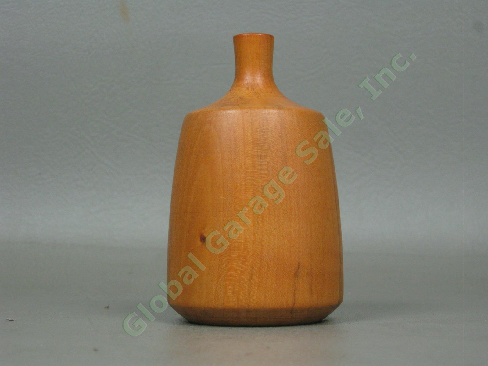 Rude Osolnik Originals Signed Wood Turned Bud Twig Vase Weed Pot Rare Maple NR! 3