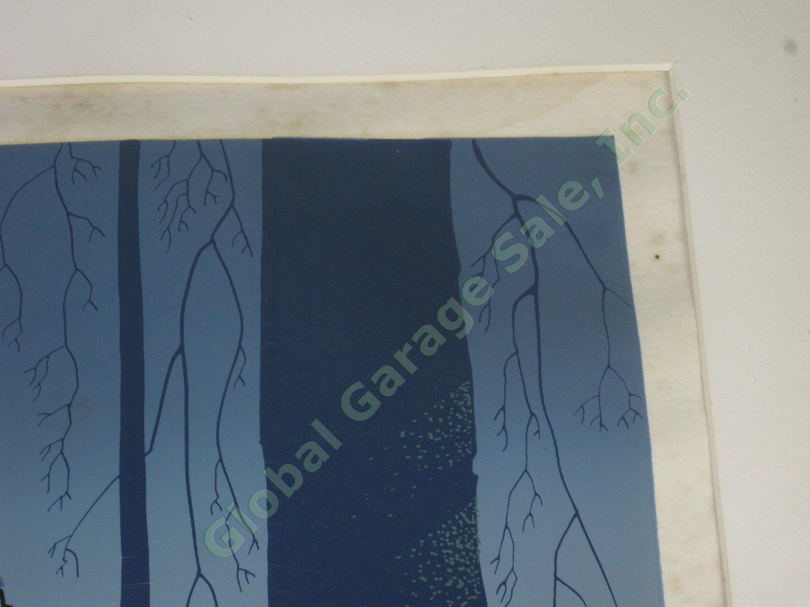 RARE Original 1981 Eyvind Earle Signed Serigraph Print Winter Ltd #157/300 15x30 7