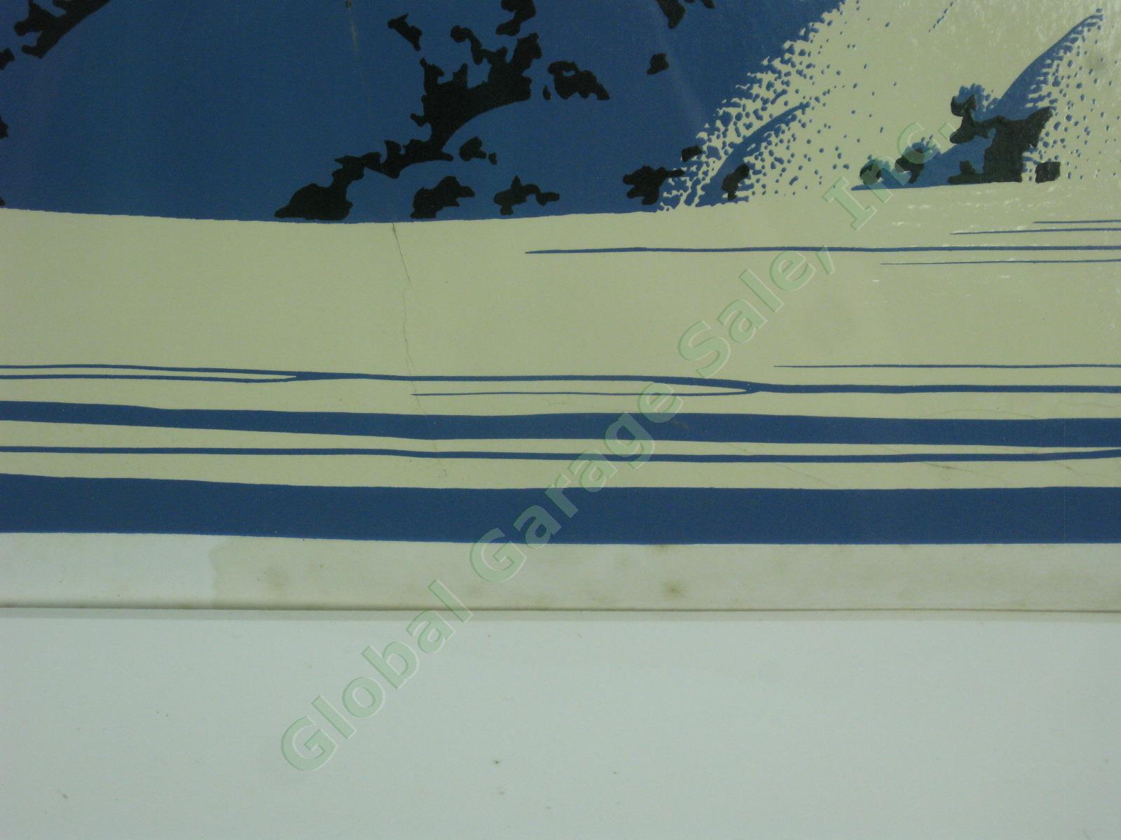 RARE Original 1981 Eyvind Earle Signed Serigraph Print Winter Ltd #157/300 15x30 10
