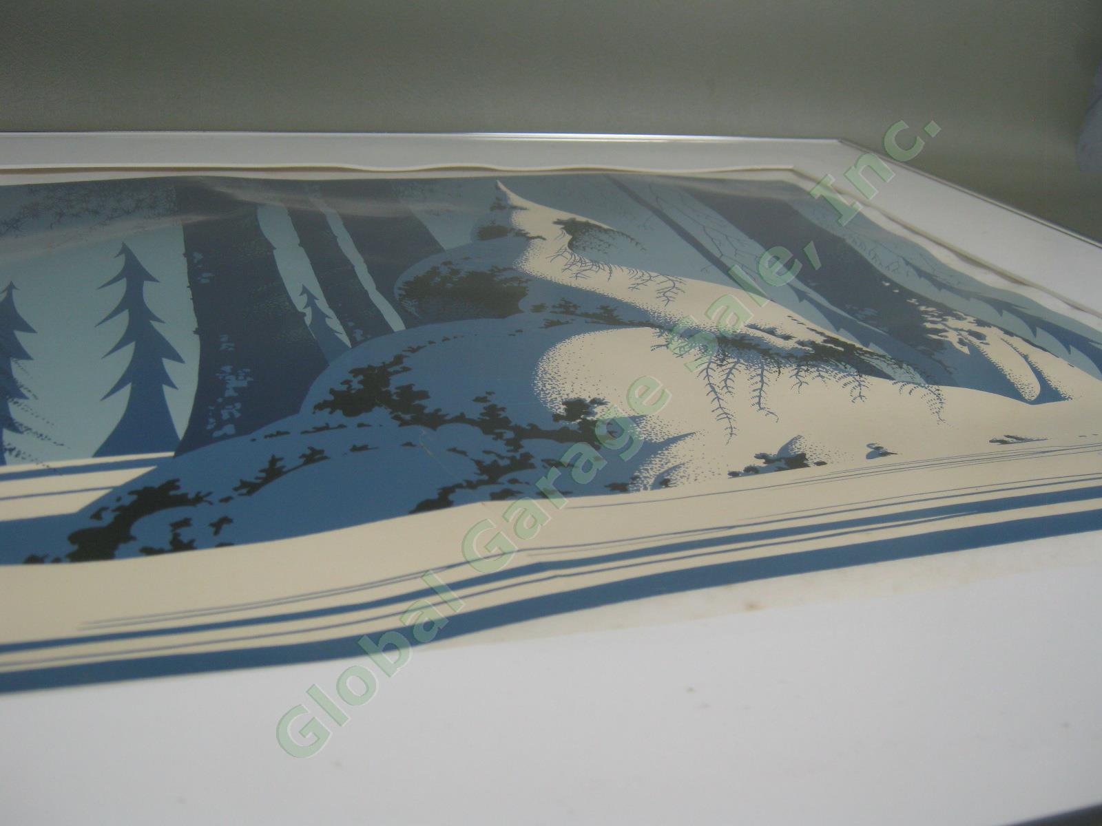 RARE Original 1981 Eyvind Earle Signed Serigraph Print Winter Ltd #157/300 15x30 11