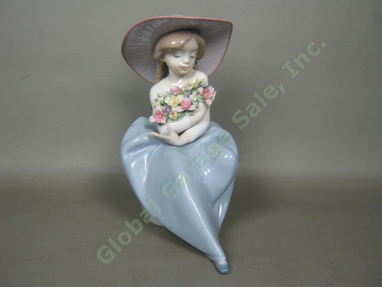 Vtg 1990 Lladro Figurine Fragrant Bouquet #5862 Girl w/ Flowers Mint In Box! NR! 1