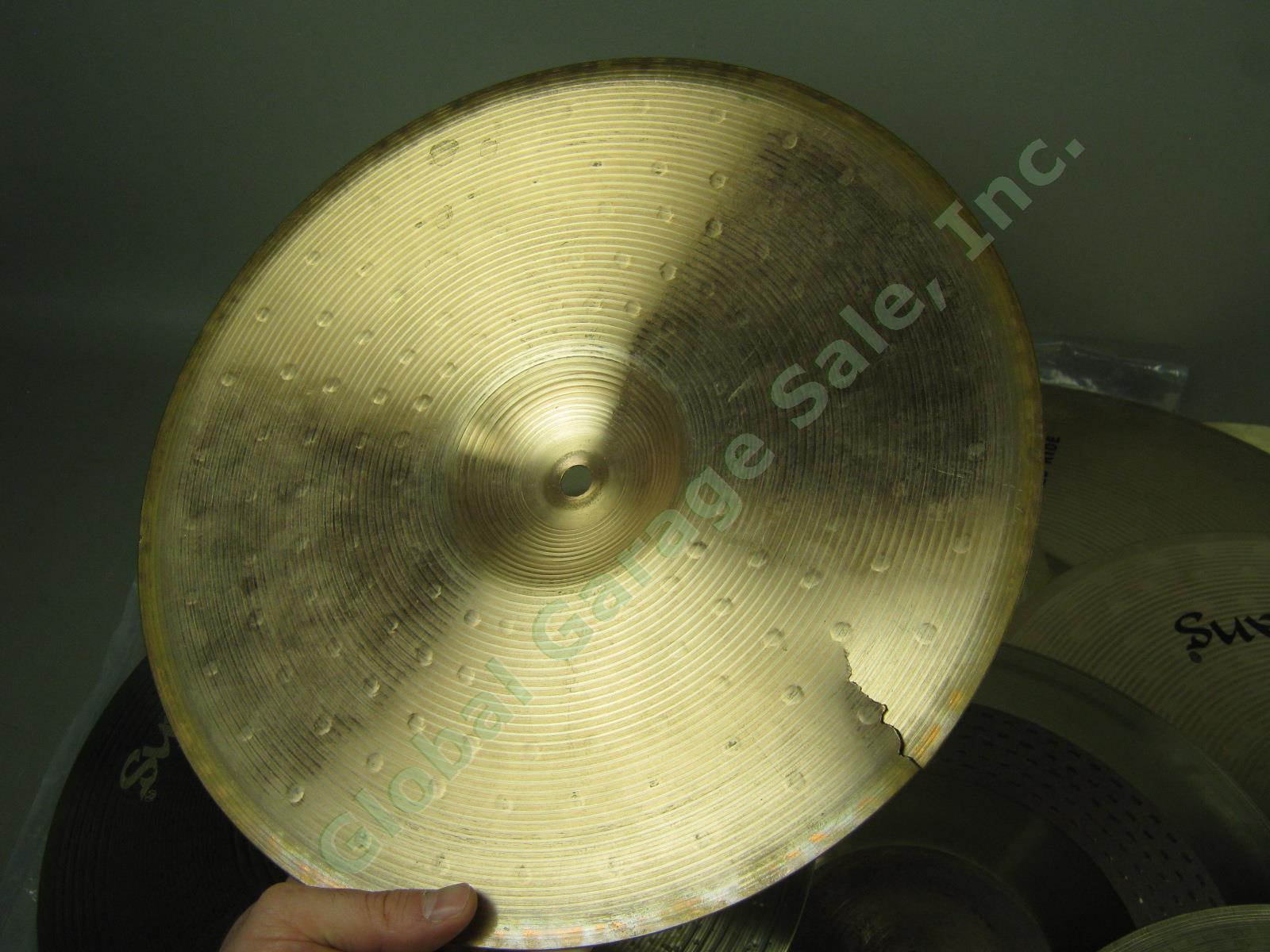 8 Drum Cymbal Lot Sabian Chang 12" 14" 16" 18" 20" Crash Spash Ride DE Vintage + 2