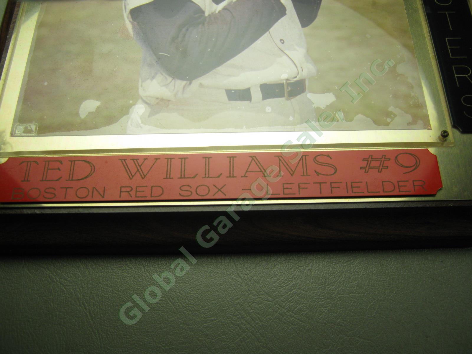 1950s MLB Fence Busters Signed Ted Williams + Mickey Mantle Photo Plaque W/ COA 3