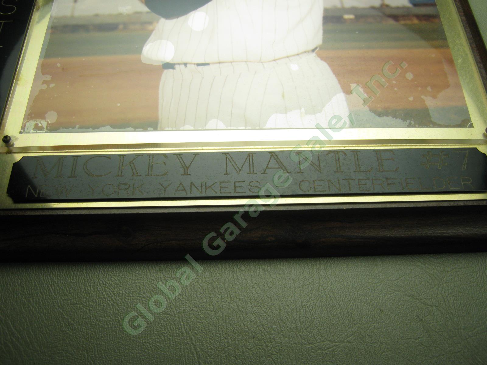 1950s MLB Fence Busters Signed Ted Williams + Mickey Mantle Photo Plaque W/ COA 4