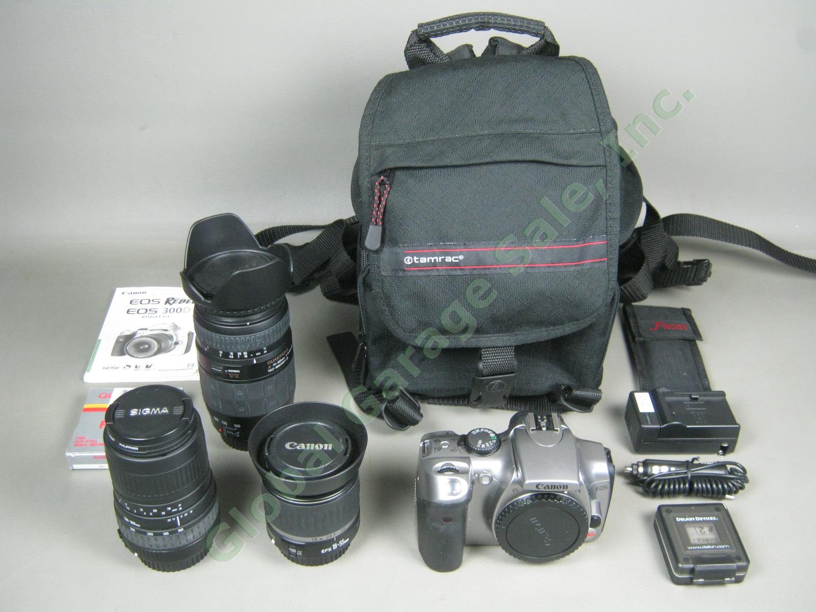 Canon EOS Digital Rebel DS6041 18-55mm 70-300mm 100-300mm Zoom Lens Case Bundle