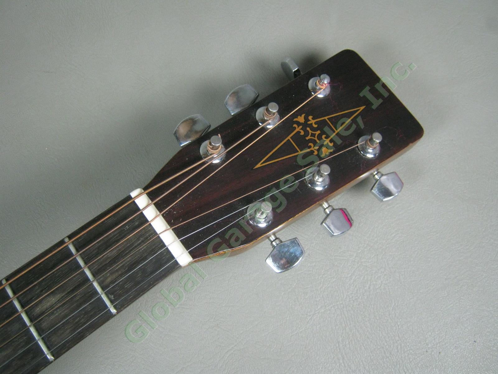 Vtg Alvarez 5222 Acoustic Mahogany Guitar W/ Hard Case Strap Pitch Pipe Bundle 3