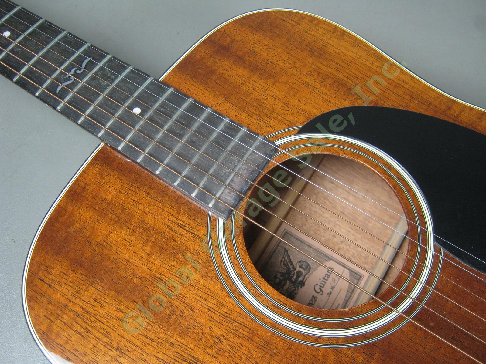 Vtg Alvarez 5222 Acoustic Mahogany Guitar W/ Hard Case Strap Pitch Pipe Bundle 8
