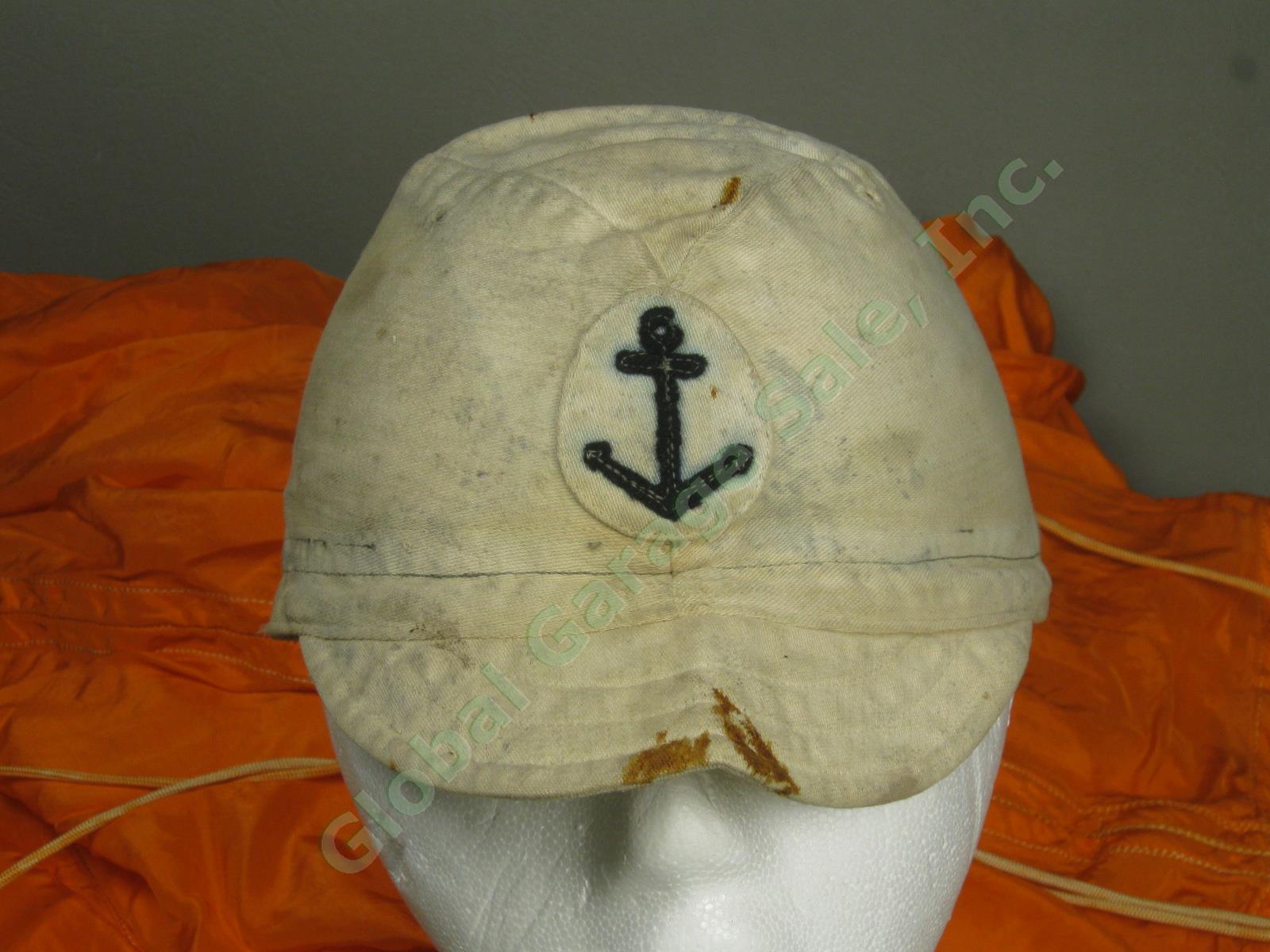 WWII WW2 Eniwetok 1944 Japanese Navy Cap Hat Cigarette Packs Cargo Parachute Lot 1