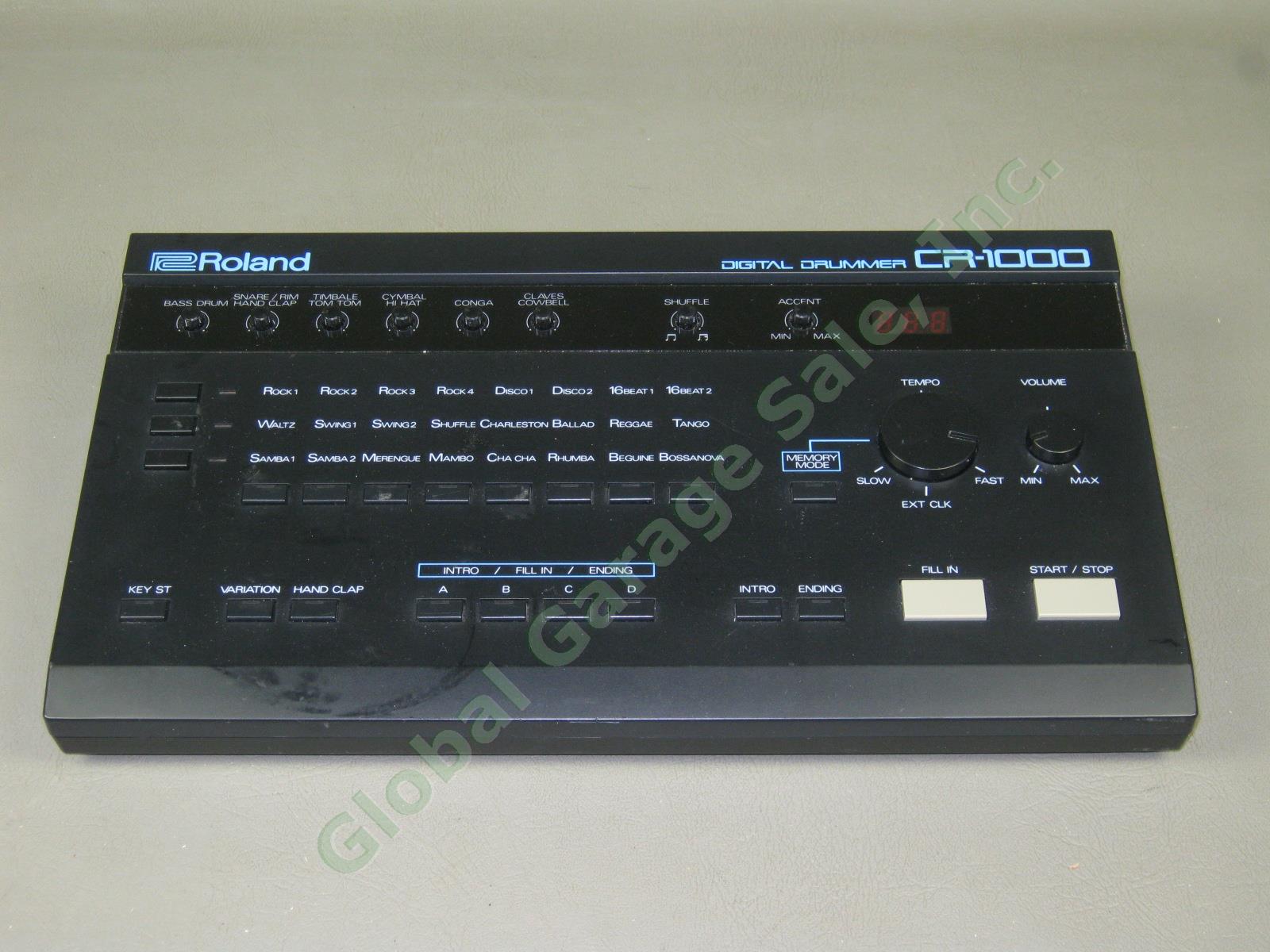 Vtg Roland CR-1000 Digital Drummer Drum Machine + AC Adapter Foot Switch Bundle+ 1