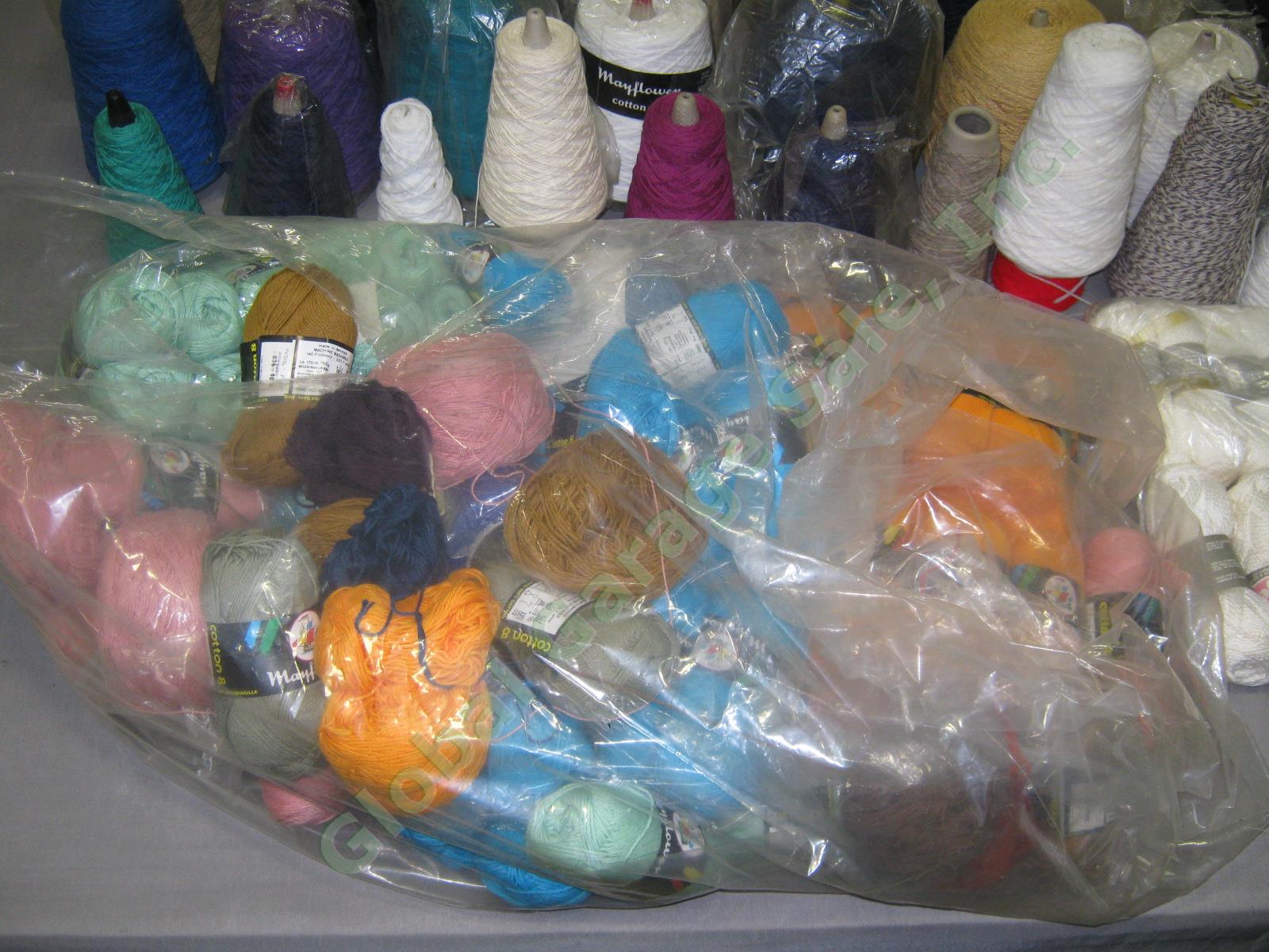 HUGE KNITTING YARN LOT Assorted Colors 1lb 2lb 3lb Wool Cotton Cone Skein ~35lbs 1
