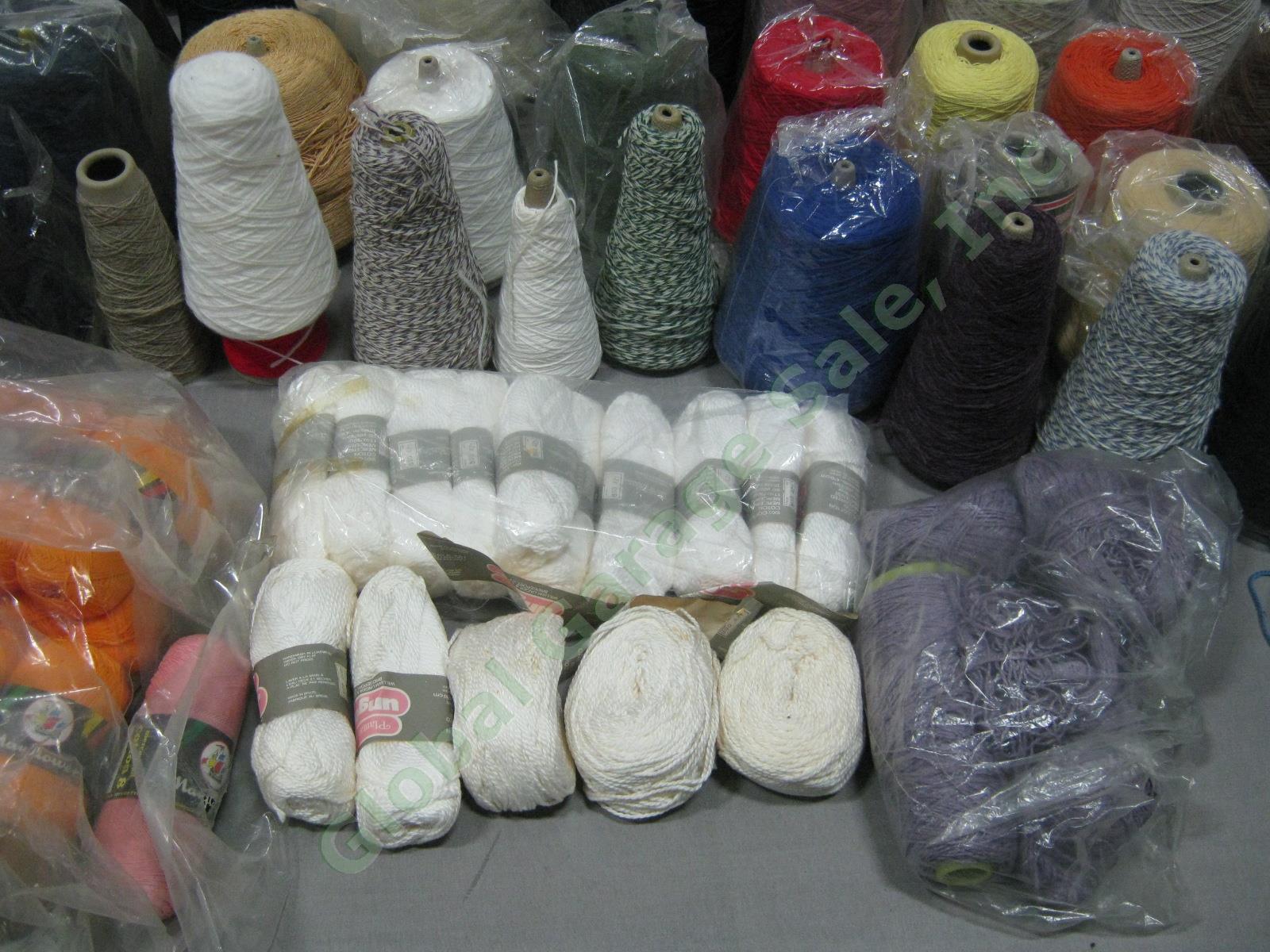 HUGE KNITTING YARN LOT Assorted Colors 1lb 2lb 3lb Wool Cotton Cone Skein ~35lbs 2
