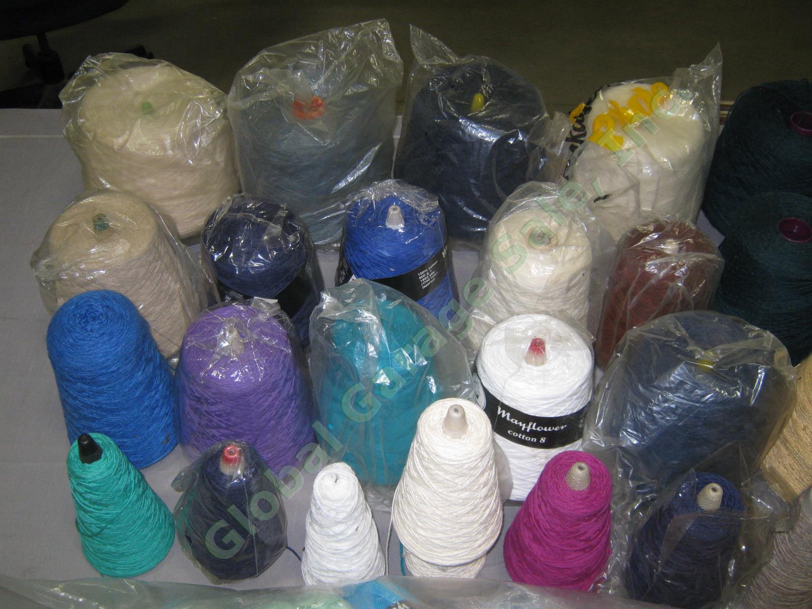 HUGE KNITTING YARN LOT Assorted Colors 1lb 2lb 3lb Wool Cotton Cone Skein ~35lbs 4