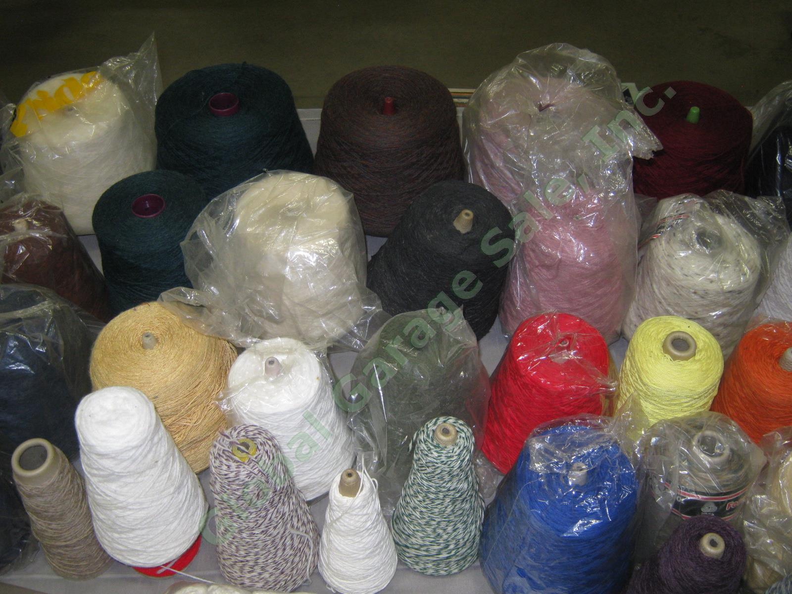 HUGE KNITTING YARN LOT Assorted Colors 1lb 2lb 3lb Wool Cotton Cone Skein ~35lbs 5