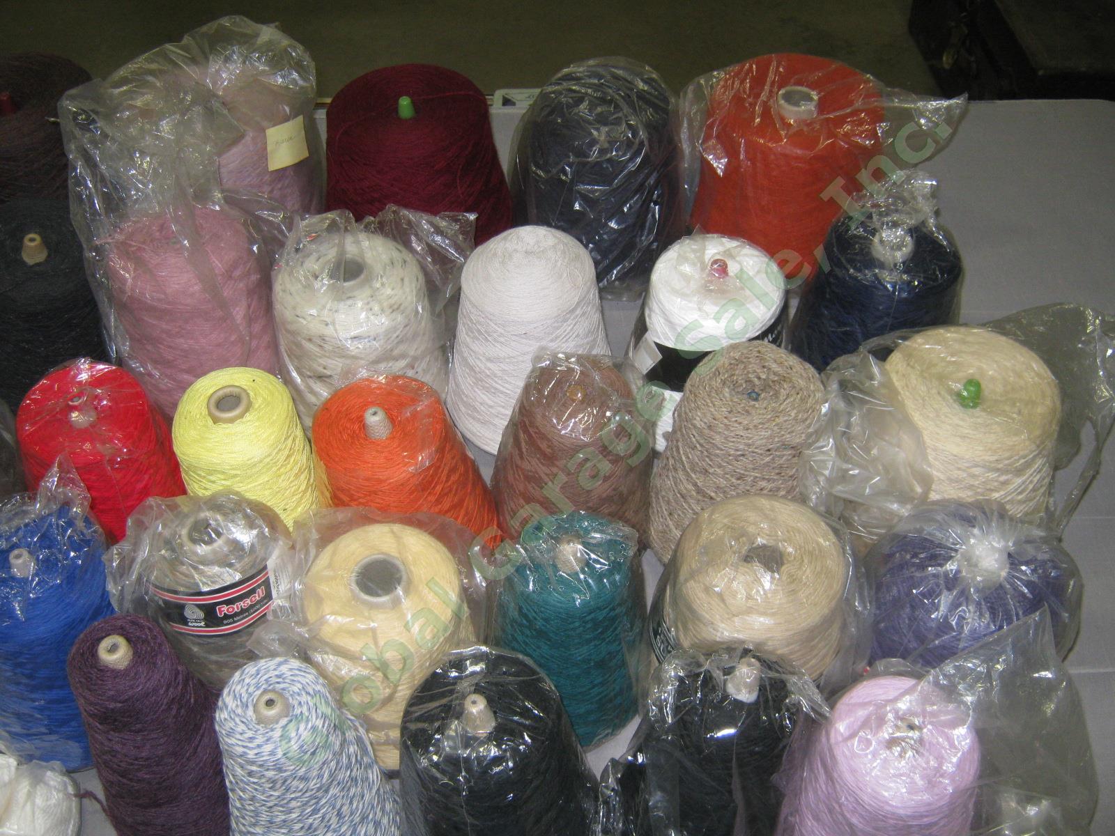 HUGE KNITTING YARN LOT Assorted Colors 1lb 2lb 3lb Wool Cotton Cone Skein ~35lbs 6