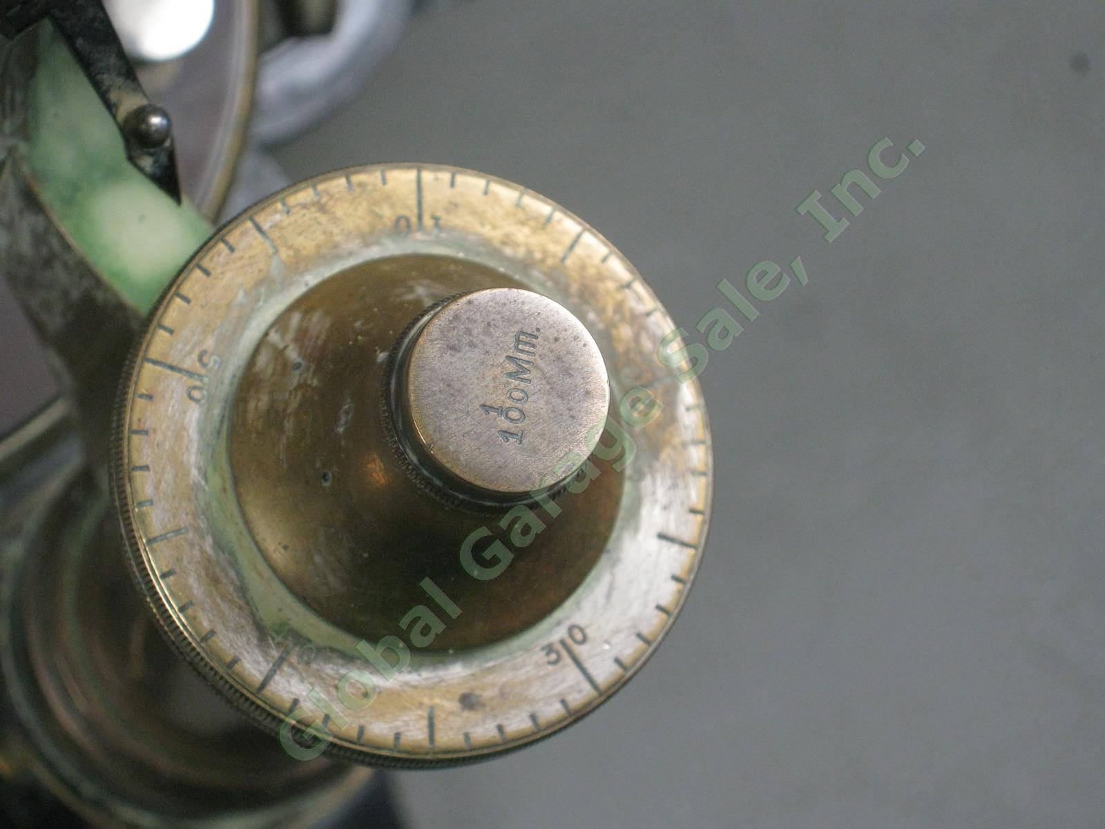 Vtg Antique E Leitz Wetzlar Brass Microscope 91221 W/ 2 6 1/12 Objectives Lenses 9