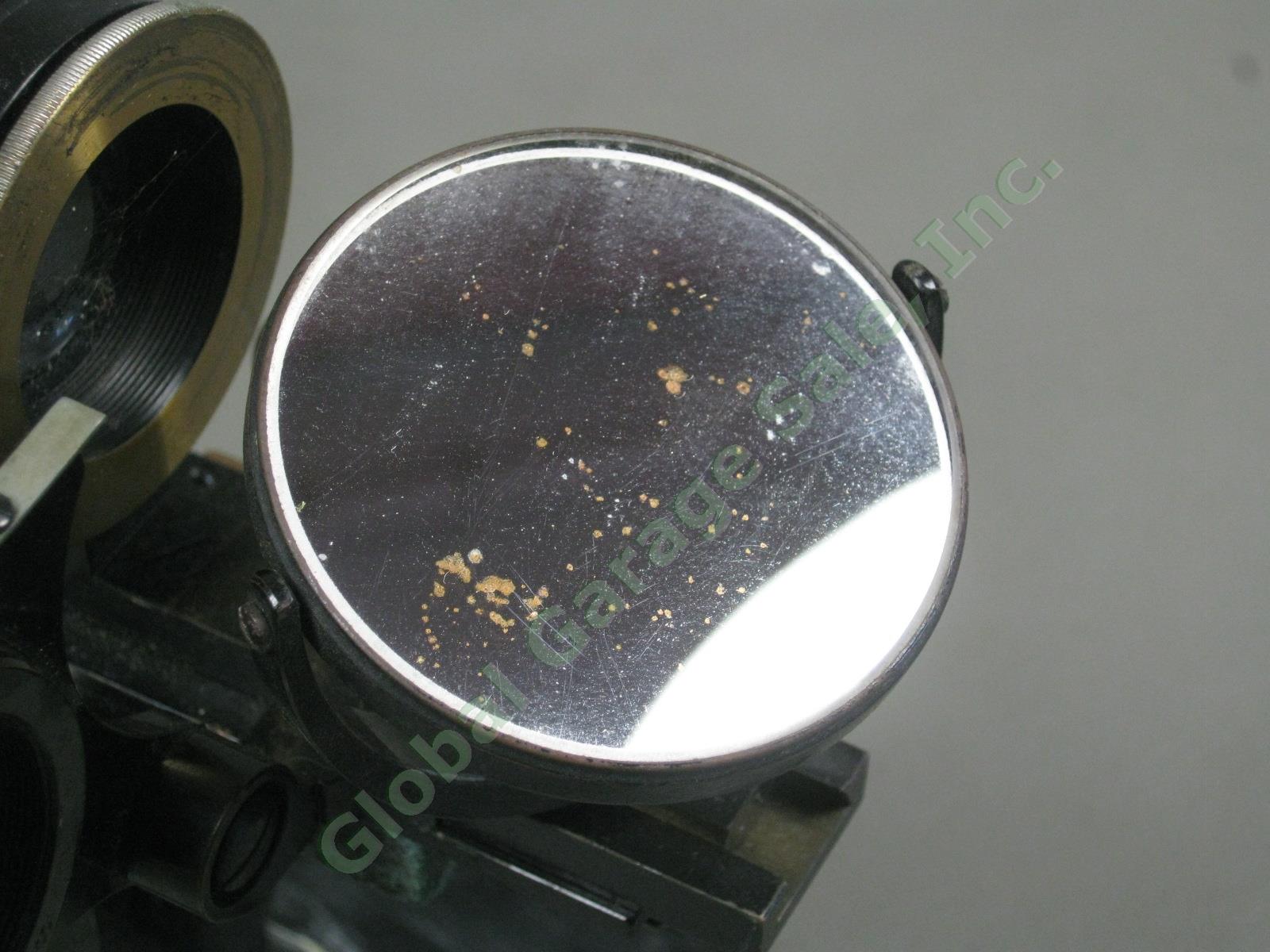 Vtg Antique E Leitz Wetzlar Brass Microscope 91221 W/ 2 6 1/12 Objectives Lenses 10