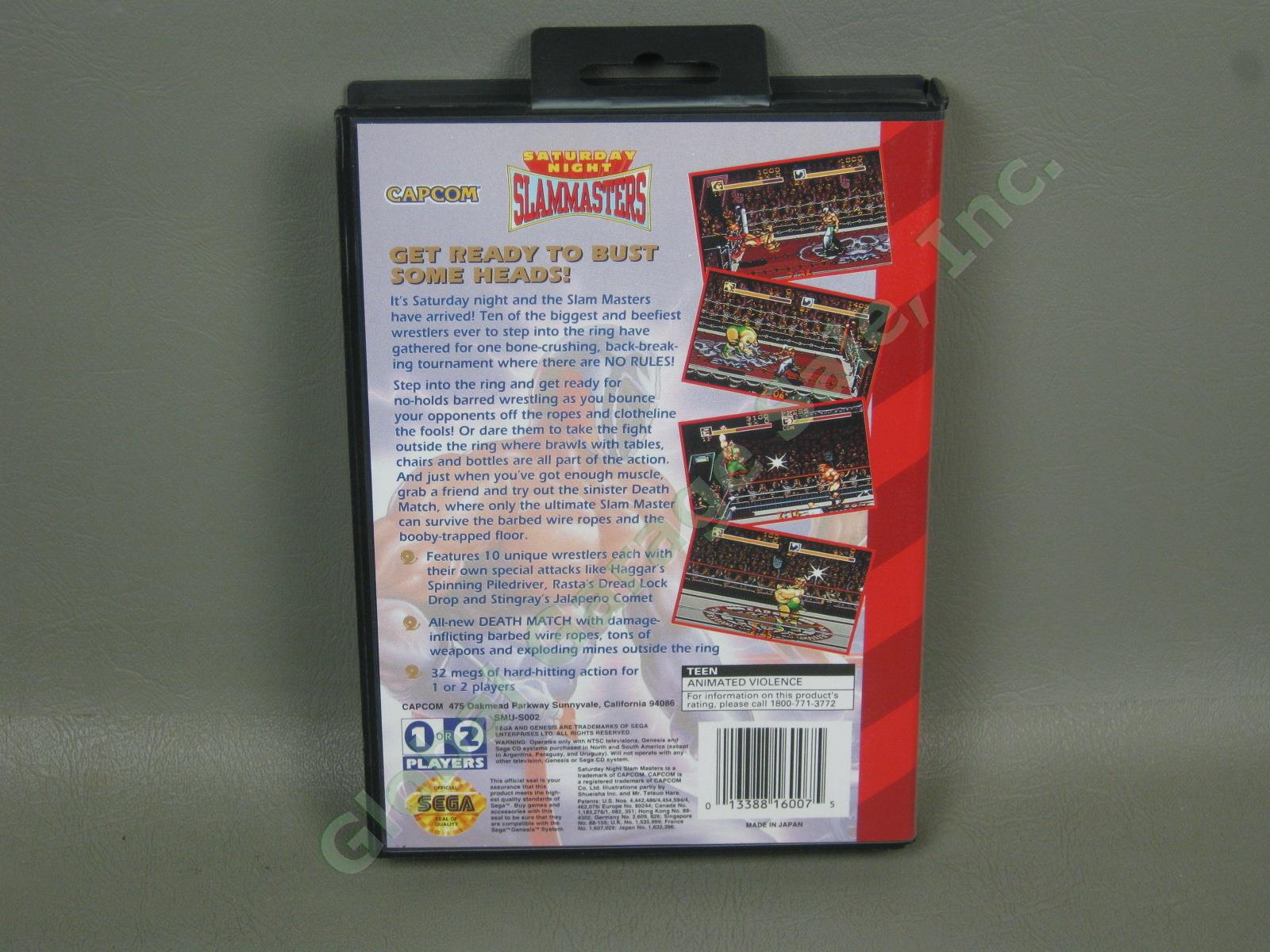 Sega Genesis Game Capcom Saturday Night Slammasters Complete CIB W/ Manual + Box 1