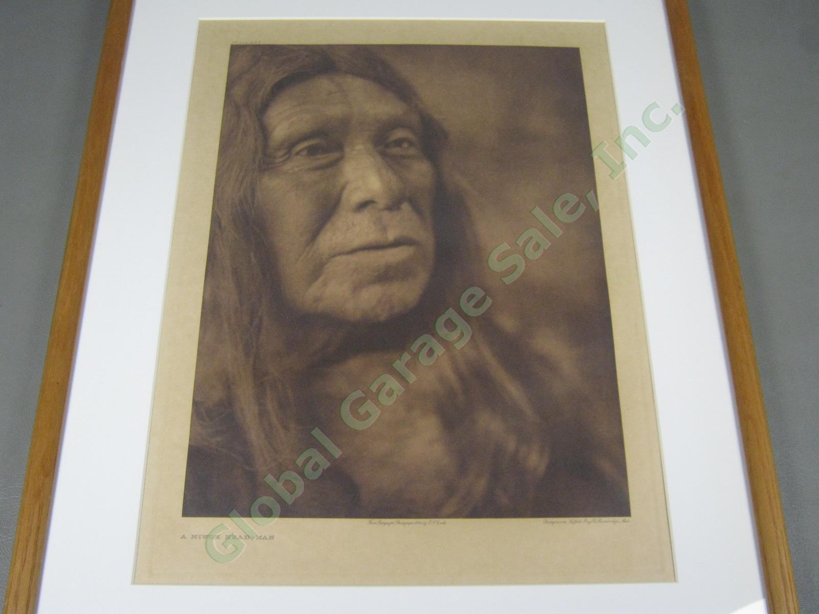 Edward Curtis Photogravure Photo 1924 Miwok Head Man Plate 493 11.5x15.5 Gelder 1