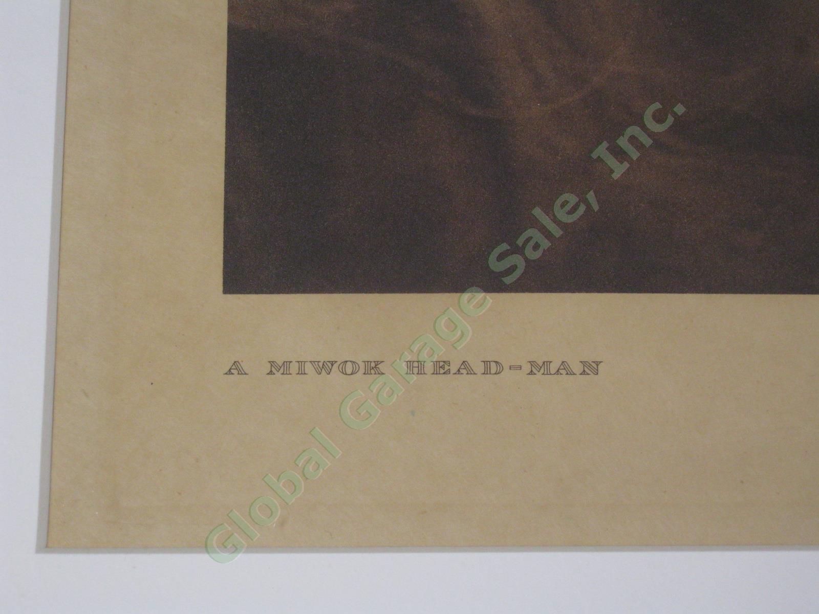 Edward Curtis Photogravure Photo 1924 Miwok Head Man Plate 493 11.5x15.5 Gelder 2