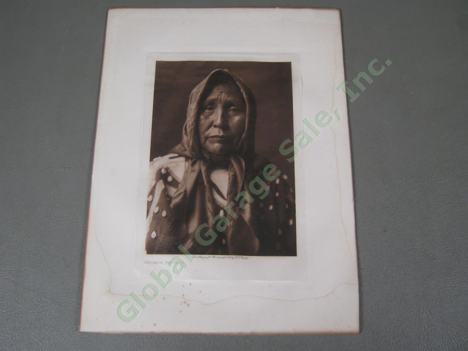 Edward Curtis Photogravure Photo Spokan Spokane Matron 1910 Japanese Tissue 1