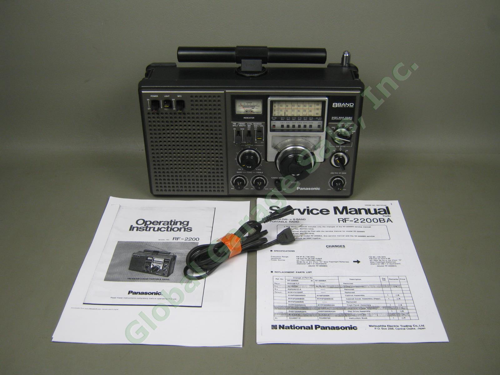 Panasonic RF-2200 8-Band Short Wave Double Superheterodyne FM/AM/SW Radio As-Is