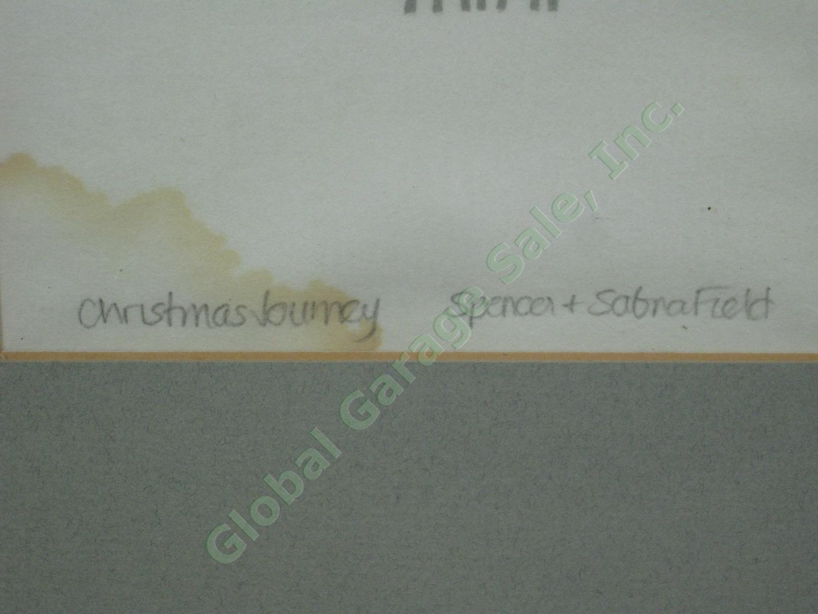 Vtg 1983 Spencer + Sabra Field Signed Christmas Journey Woodcut Woodblock Print 2