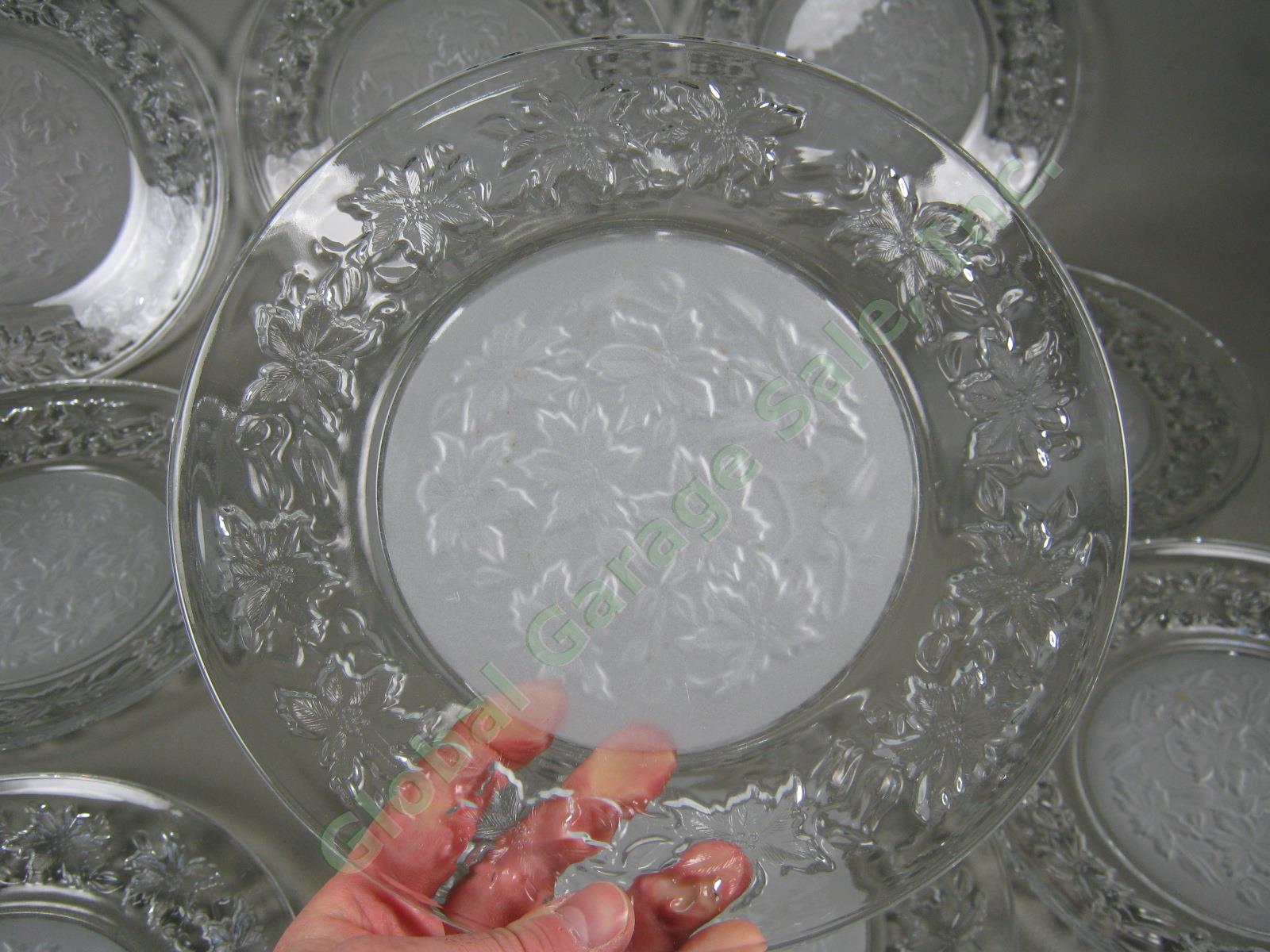 12 Princess House Crystal Fantasia 10" Clear /Frosted Glass Dinner Plate Set Lot 2
