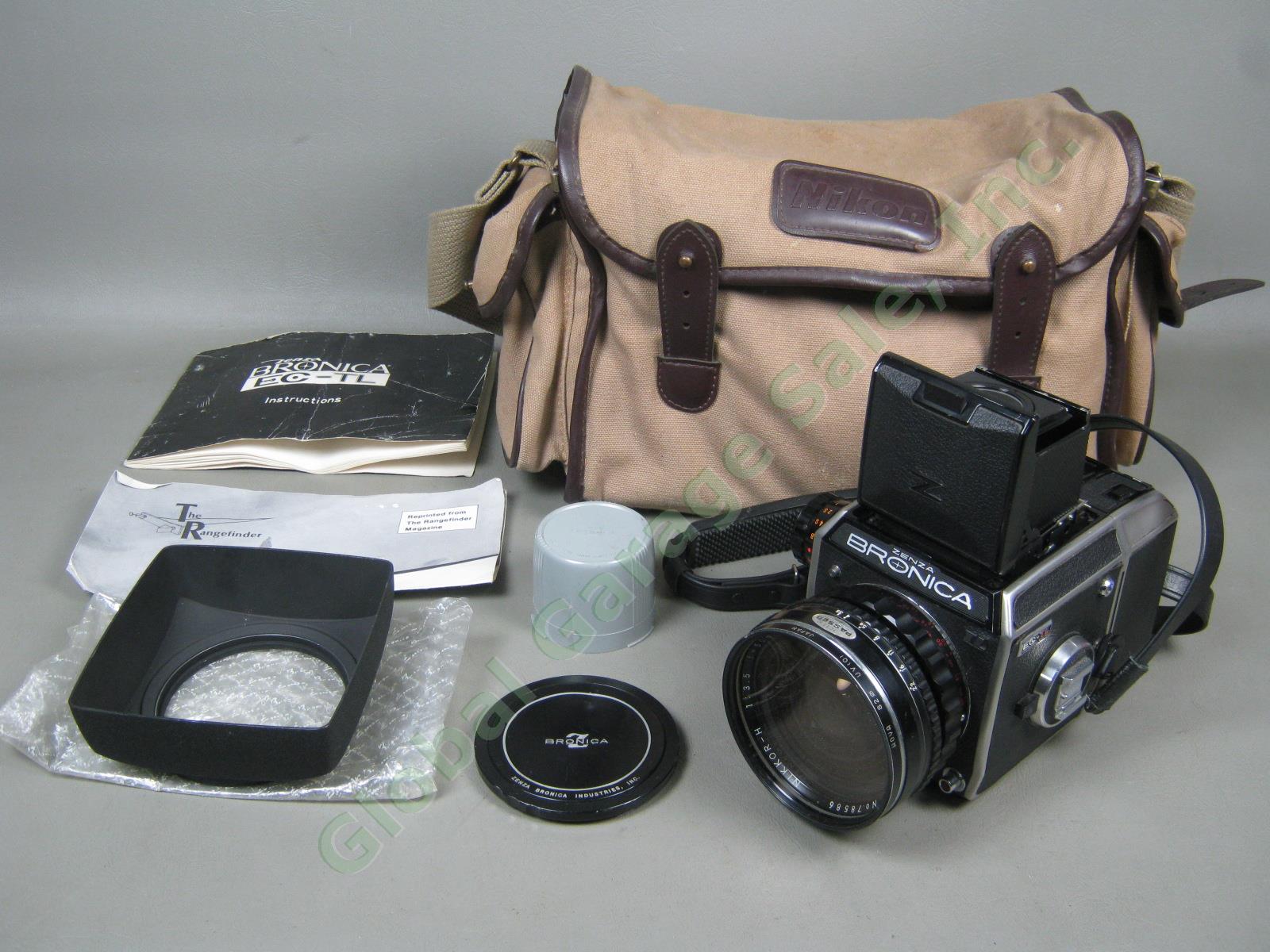 Zenza Bronica EC-TL Camera Nippon Kogaku Nikkor-H 50mm 1:3.5 f/3.5 Lens Bundle