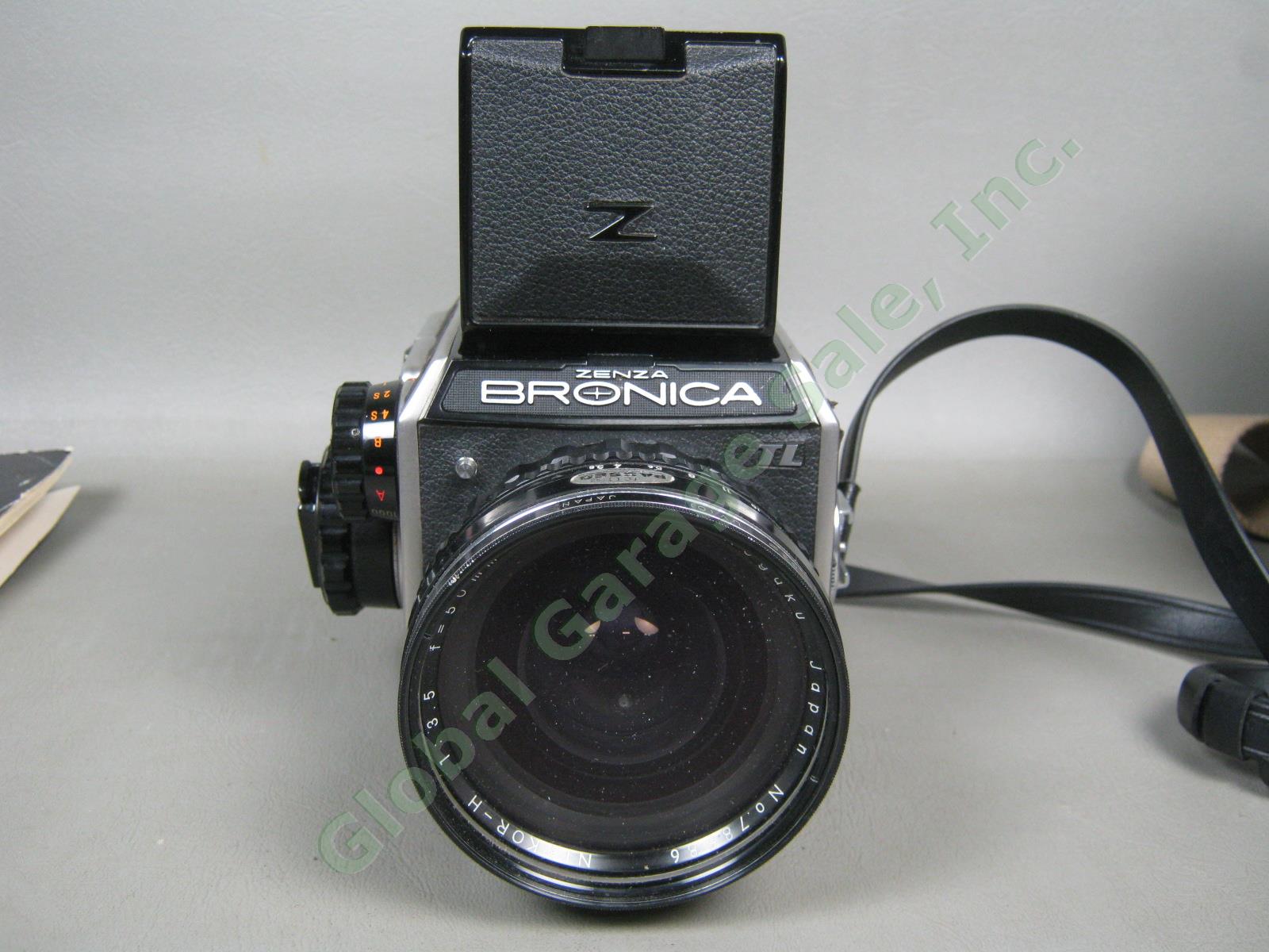 Zenza Bronica EC-TL Camera Nippon Kogaku Nikkor-H 50mm 1:3.5 f/3.5 Lens Bundle 2