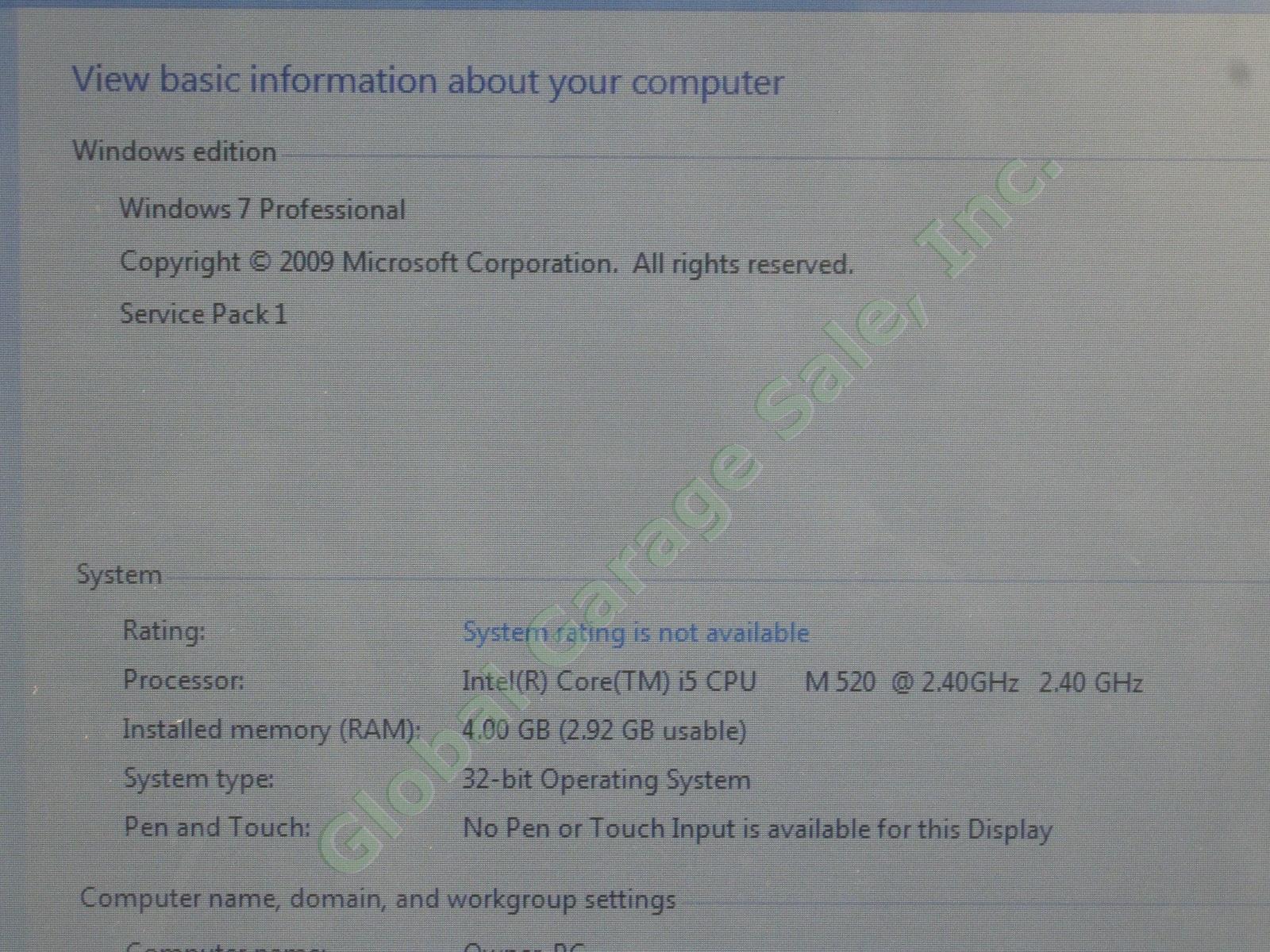 HP 4520s ProBook Laptop Computer Intel Core i5 M520 2.40GHz 4GB Windows 7 Pro NR 1