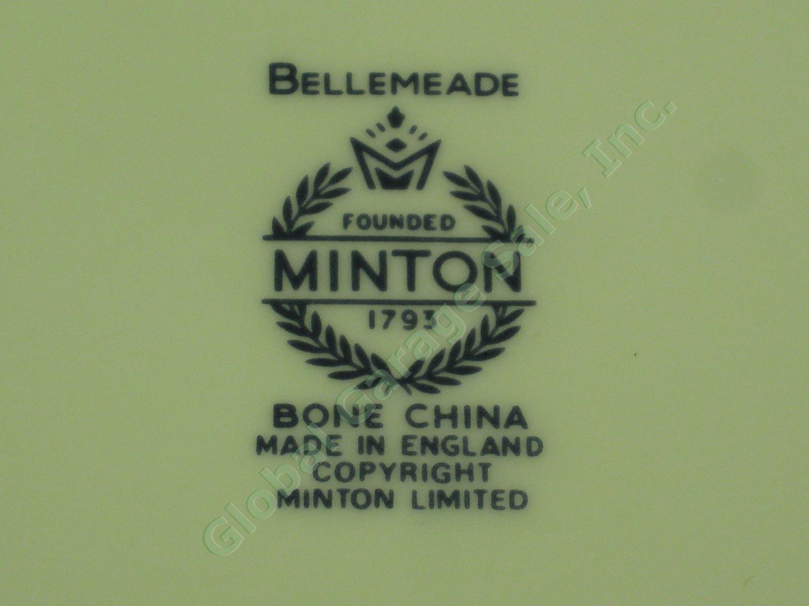 Minton Bone China Bellemeade Pattern Blue Flowers Platinum Trim Teapot W/ Lid 9" 5