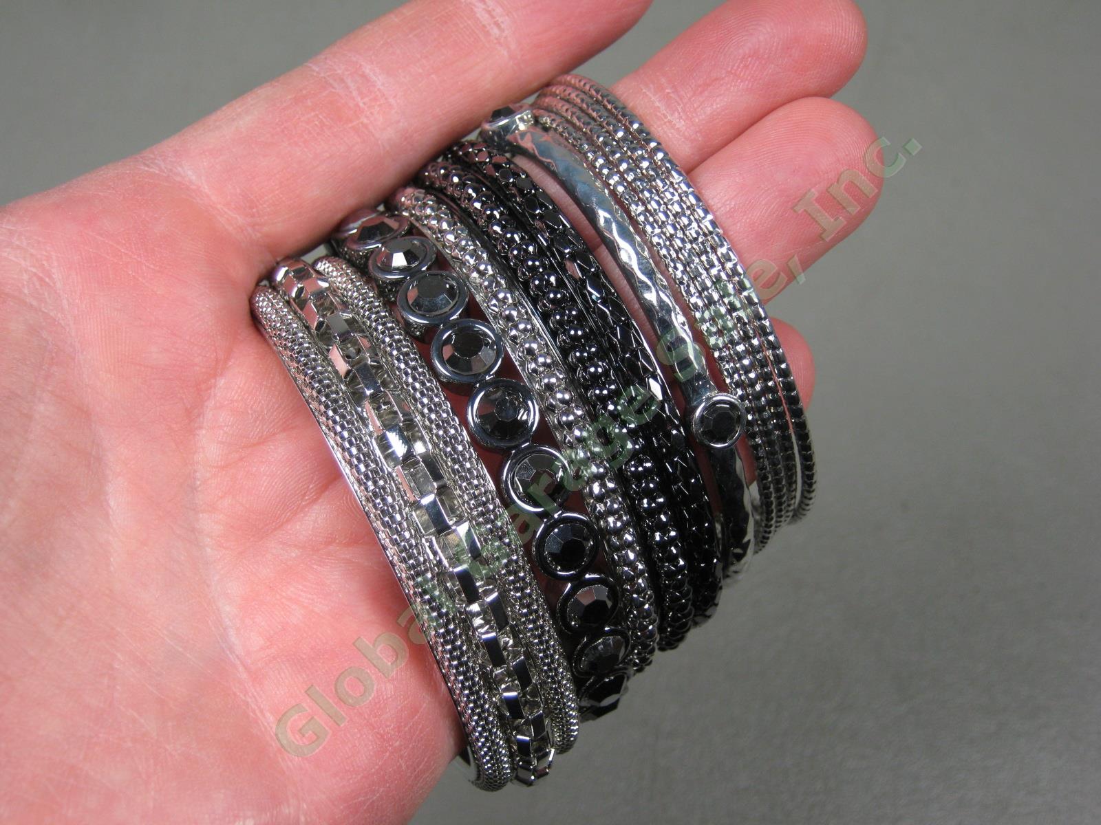 Jewelry Lot 15 Bracelets 2 Necklaces Ring Sterling Silver Amethyst Garnet Topaz 1