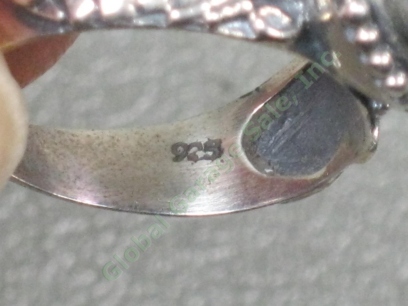 Jewelry Lot 15 Bracelets 2 Necklaces Ring Sterling Silver Amethyst Garnet Topaz 6