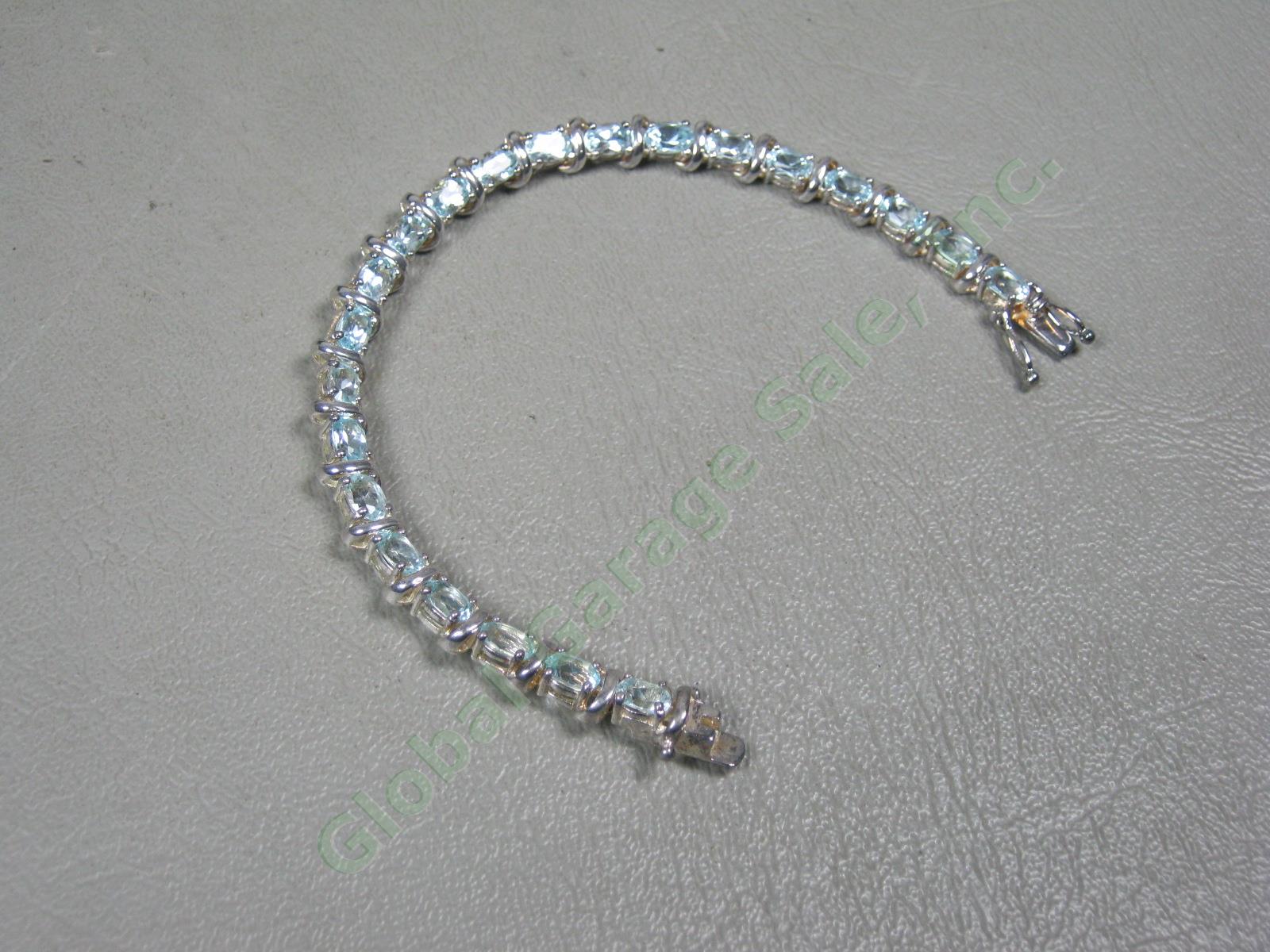 Jewelry Lot 15 Bracelets 2 Necklaces Ring Sterling Silver Amethyst Garnet Topaz 7