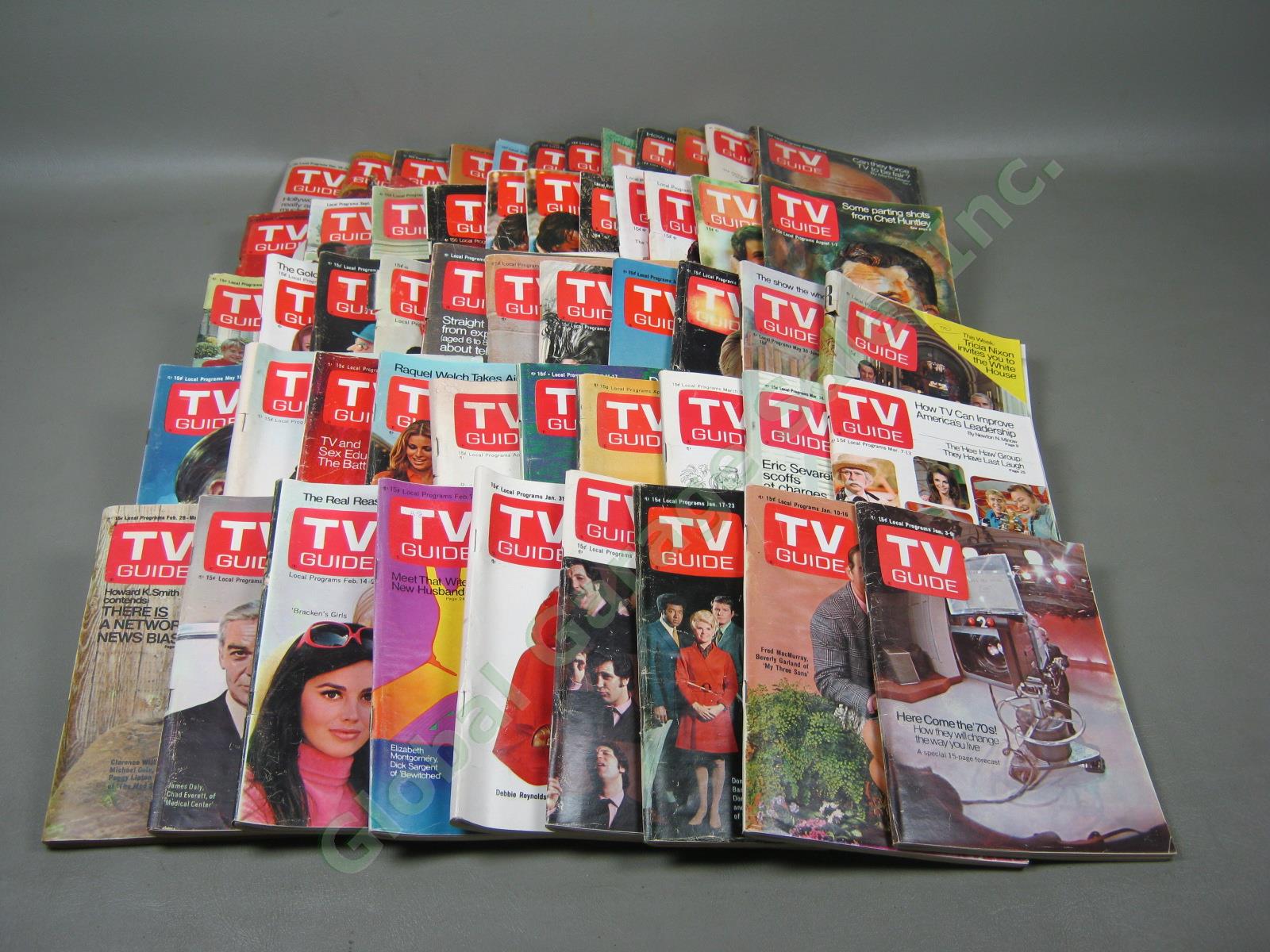 Vtg 1970 TV Guide Magazines Complete Year + Extra 53 Issues NO LABELS Lot Set NR 1