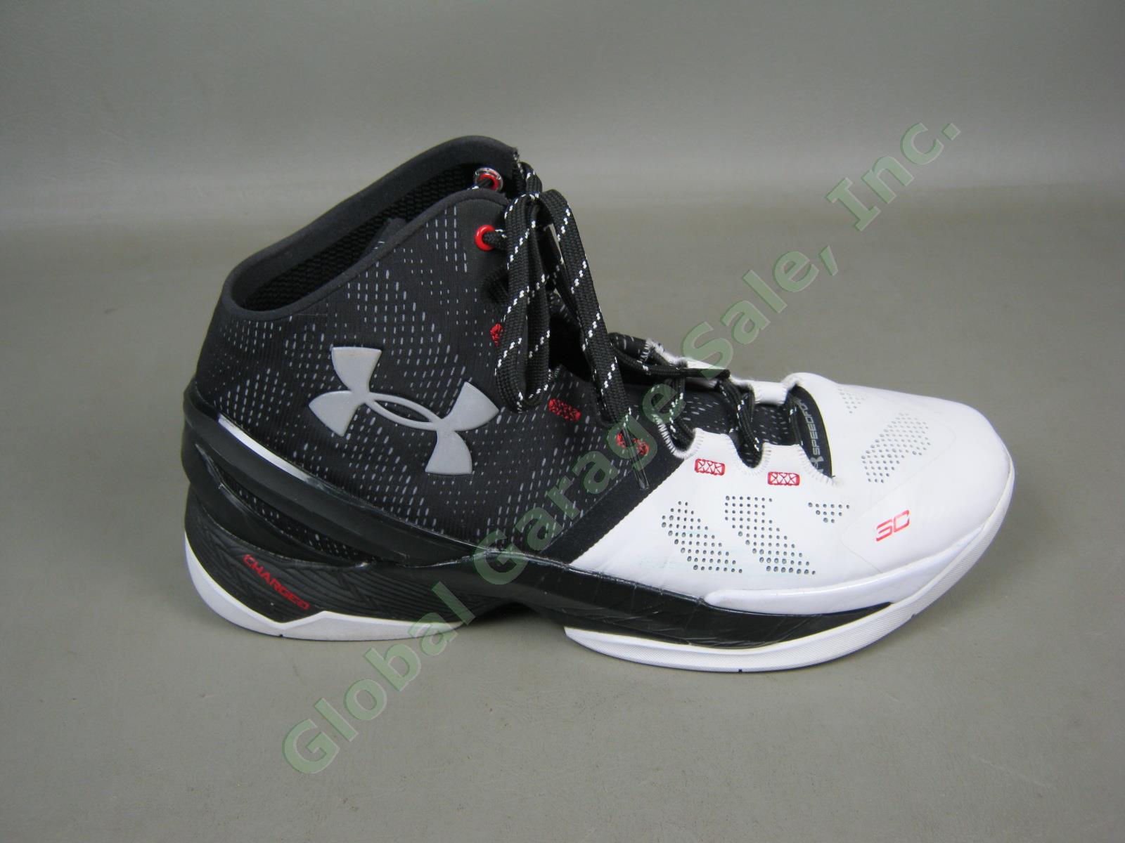 Under Armour Curry 2 Suit & Tie Black White Basketball Shoes 10.5 Pre-Owned/Used 4