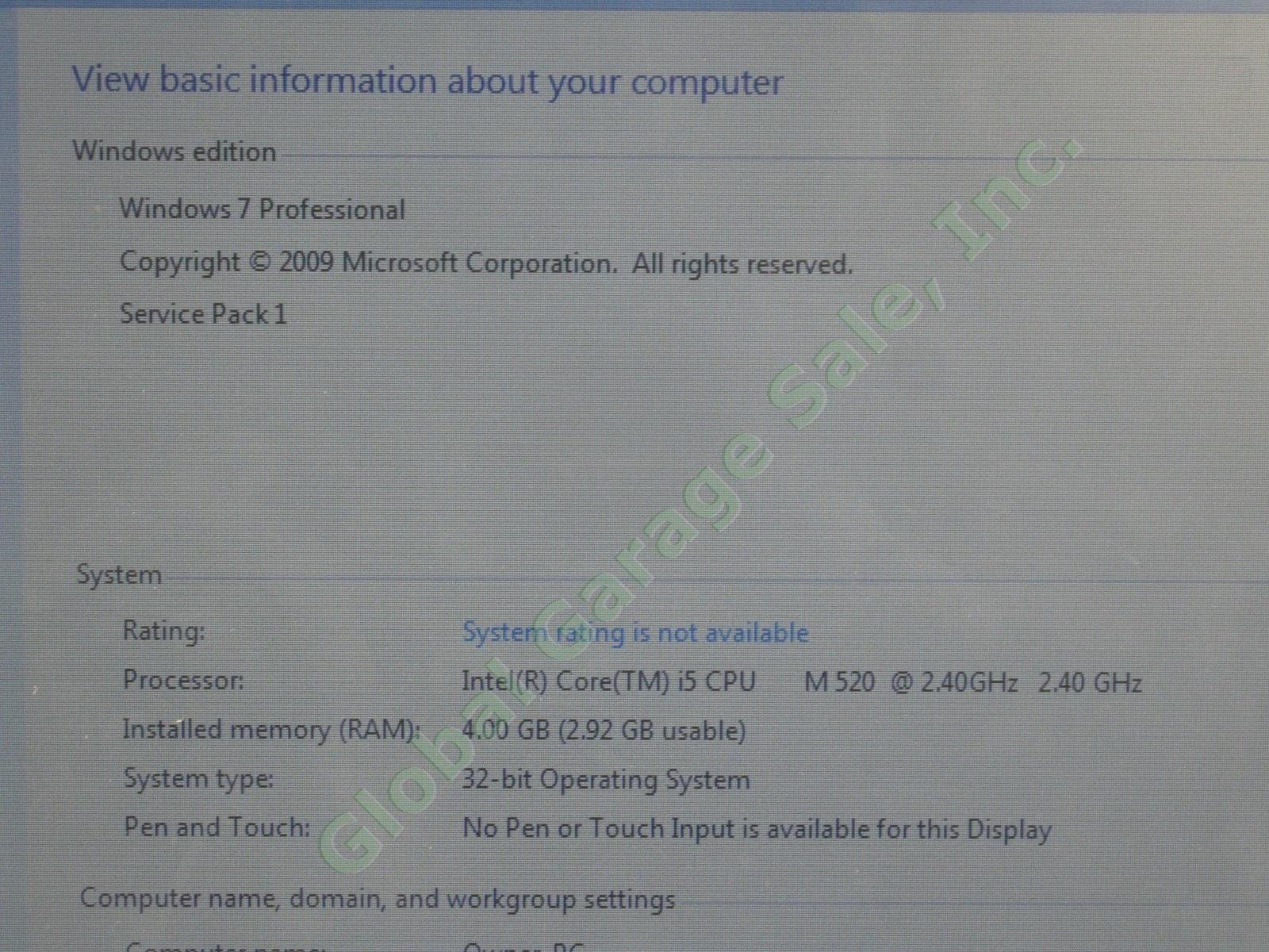 HP 4520s ProBook Laptop Intel Core i5 M520 2.40GHz 4GB 232GB DVDRW Windows 7 Pro 1