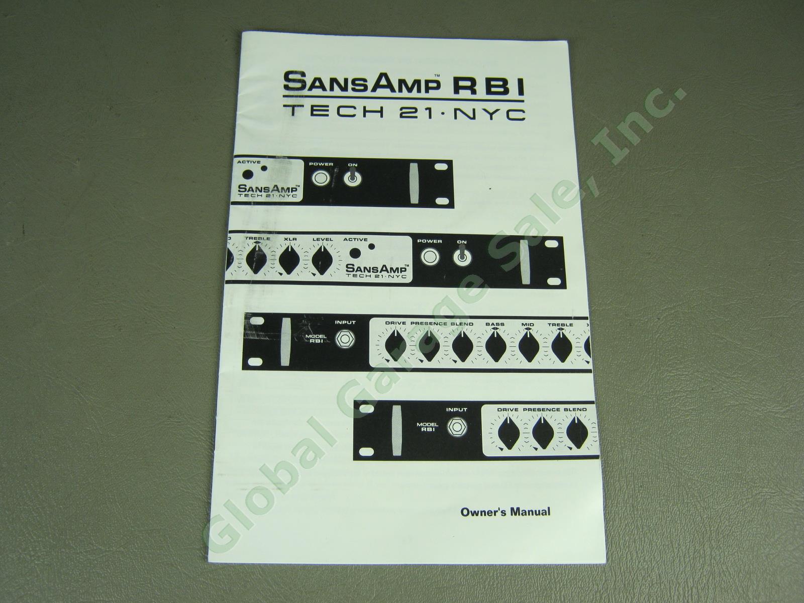 Tech 21 SansAmp RBI Bass Driver Rack Mount Preamp One Owner Exc Cond w/Manual NR 7