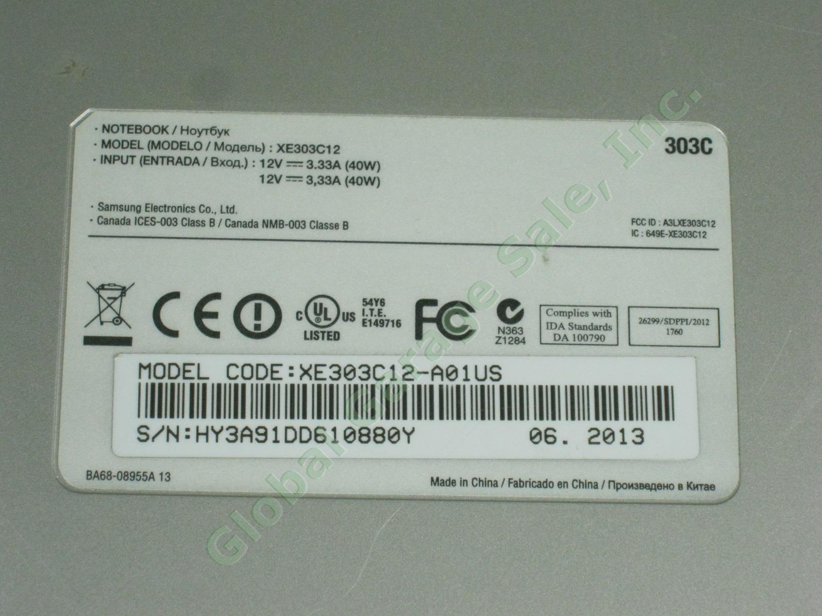 Samsung Chromebook Chrome Netbook Laptop XE303C12 11.6" 1.7 GHz 2GB RAM 16GB NR! 4