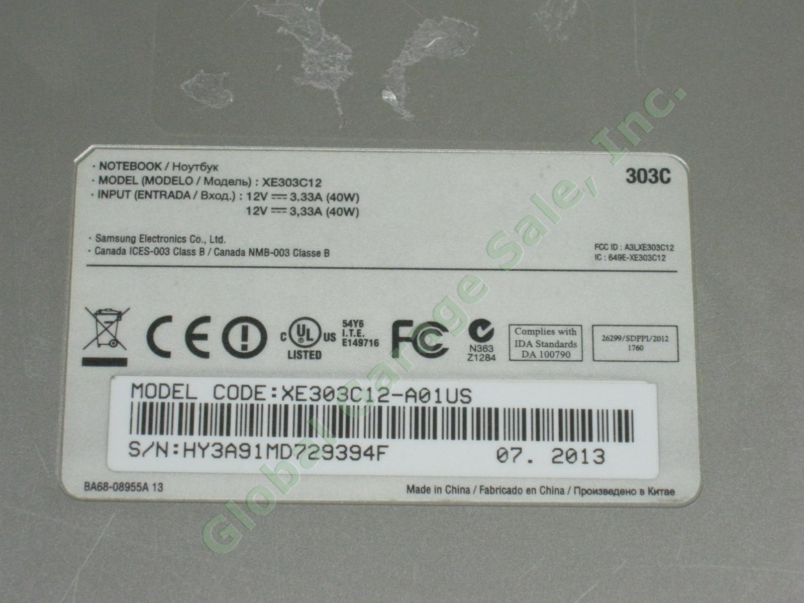 Samsung Chromebook Chrome Netbook Laptop XE303C12 11.6" 1.7GHz 2GB RAM 16GB NR! 4