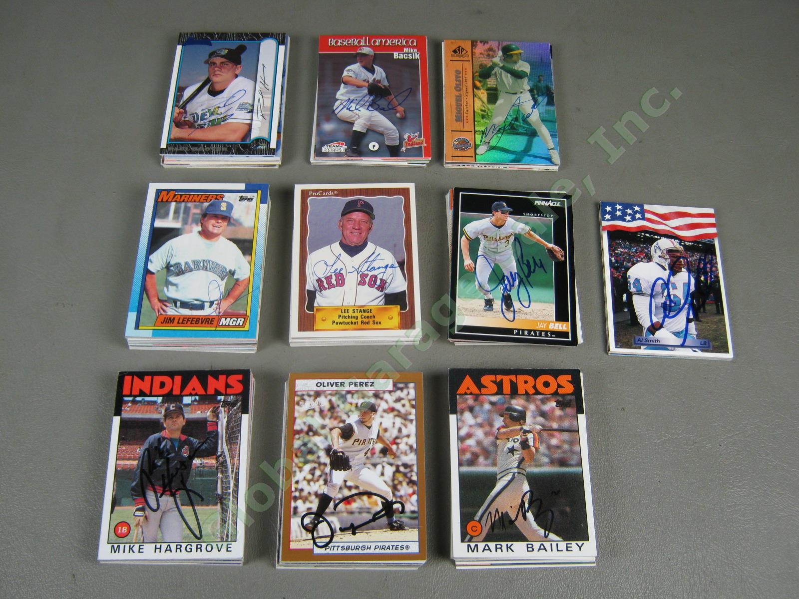 225 Autographed In Person IP Hand Signed Auto Sports Cards Lot Mostly Baseball